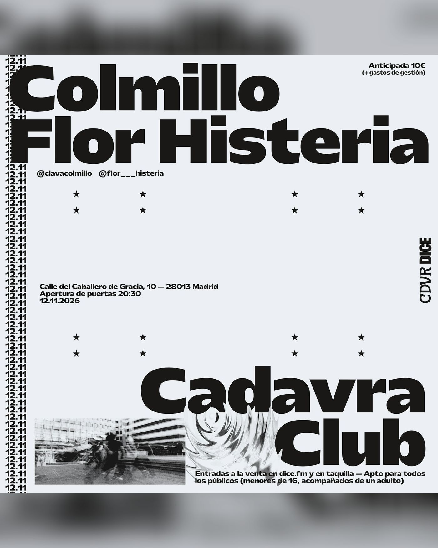 Affiche du Konzert Colmillo + Flor Histeria, Cadavra