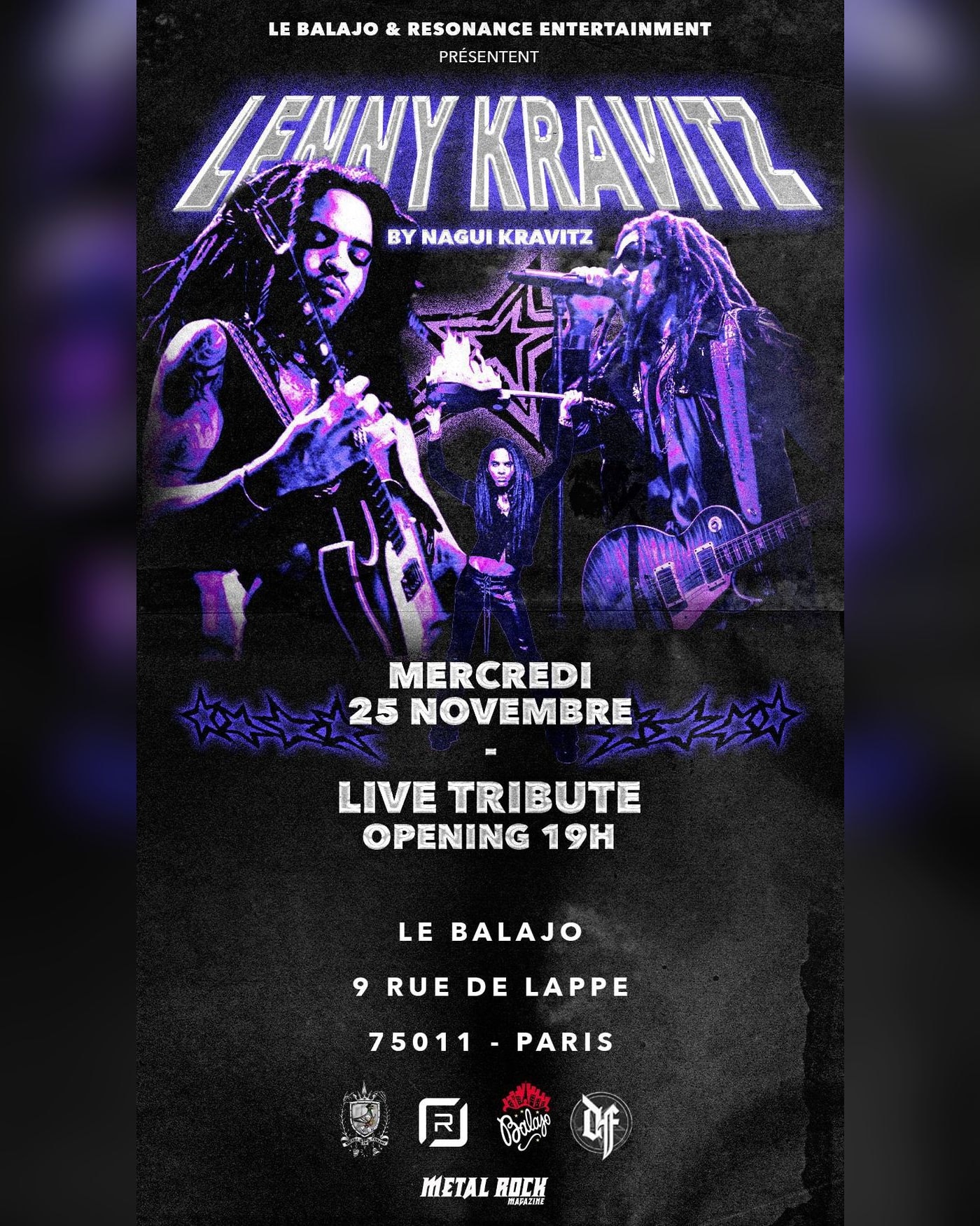 Cartel del concierto Lenny Kravitz - Live Tribute, Le Balajo