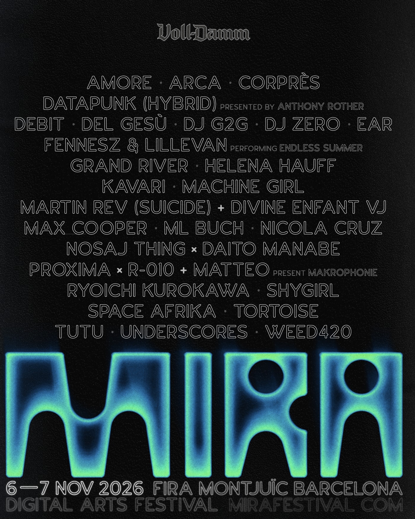 Poster for the concert MIRA Festival 2026, Fira Barcelona