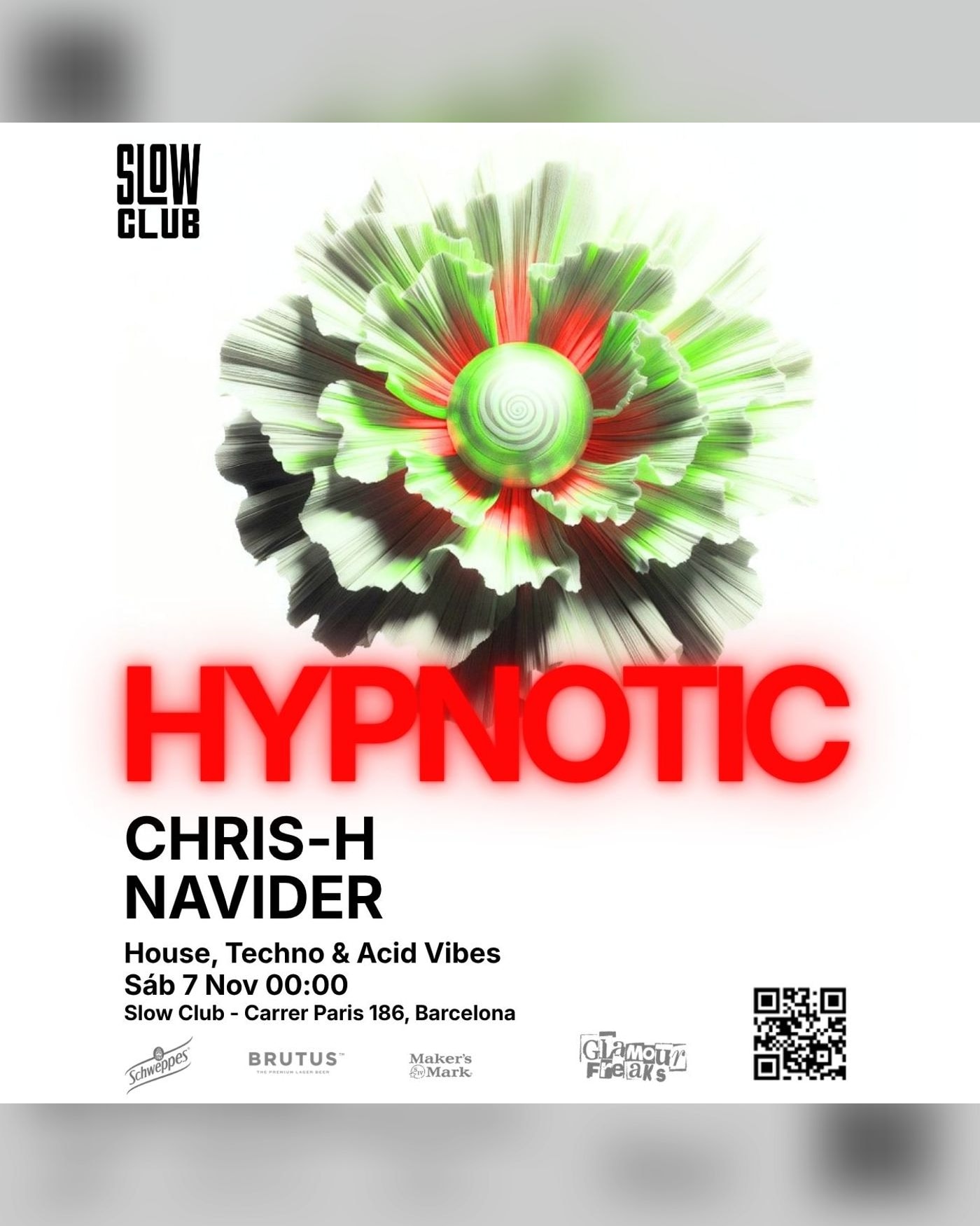Cartel del concierto Hypnotic: Chris-H + Navider, Slow Club