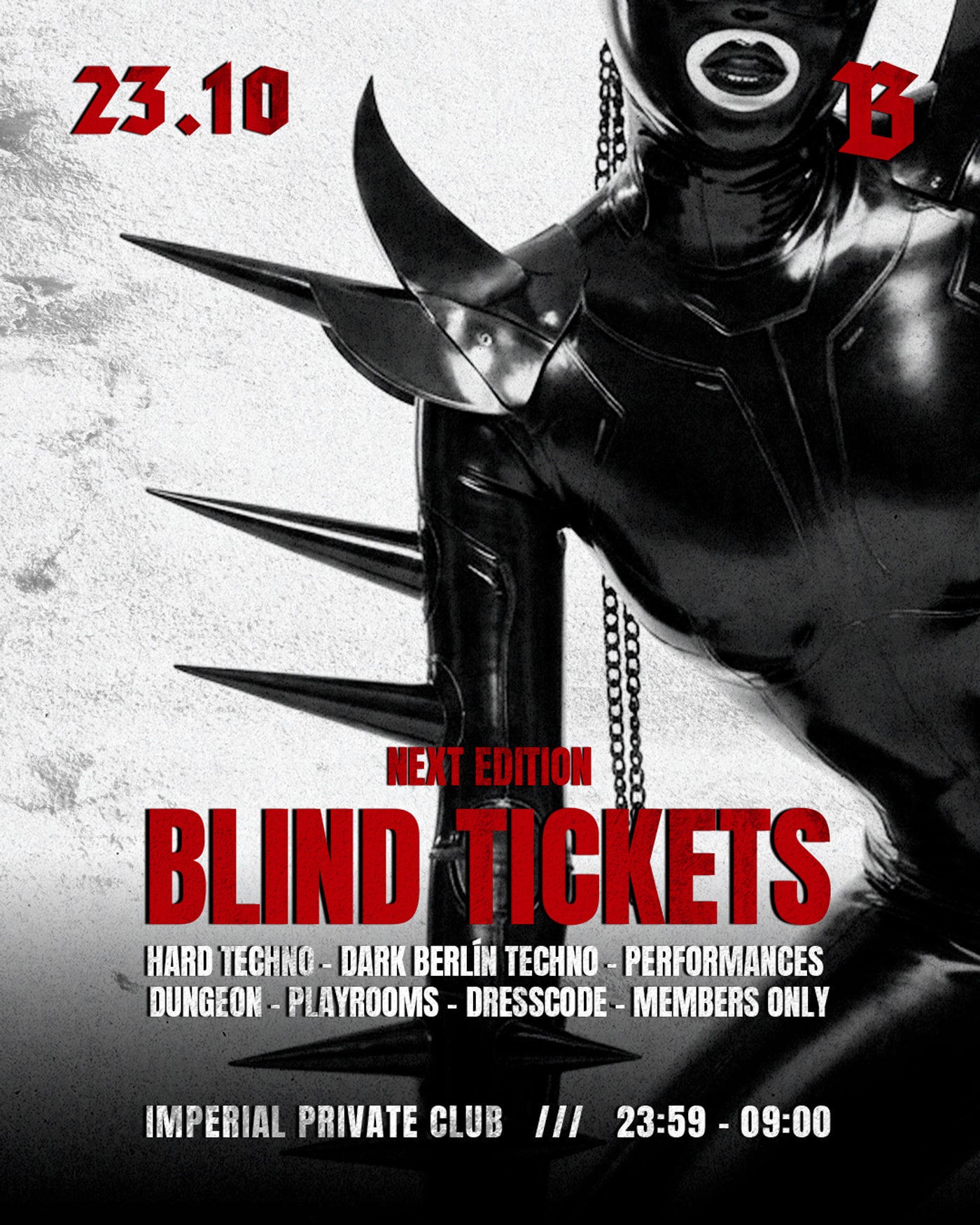 Cartel del concierto BERLINA - Hard Techno Kinky Party, Imperial Private Club
