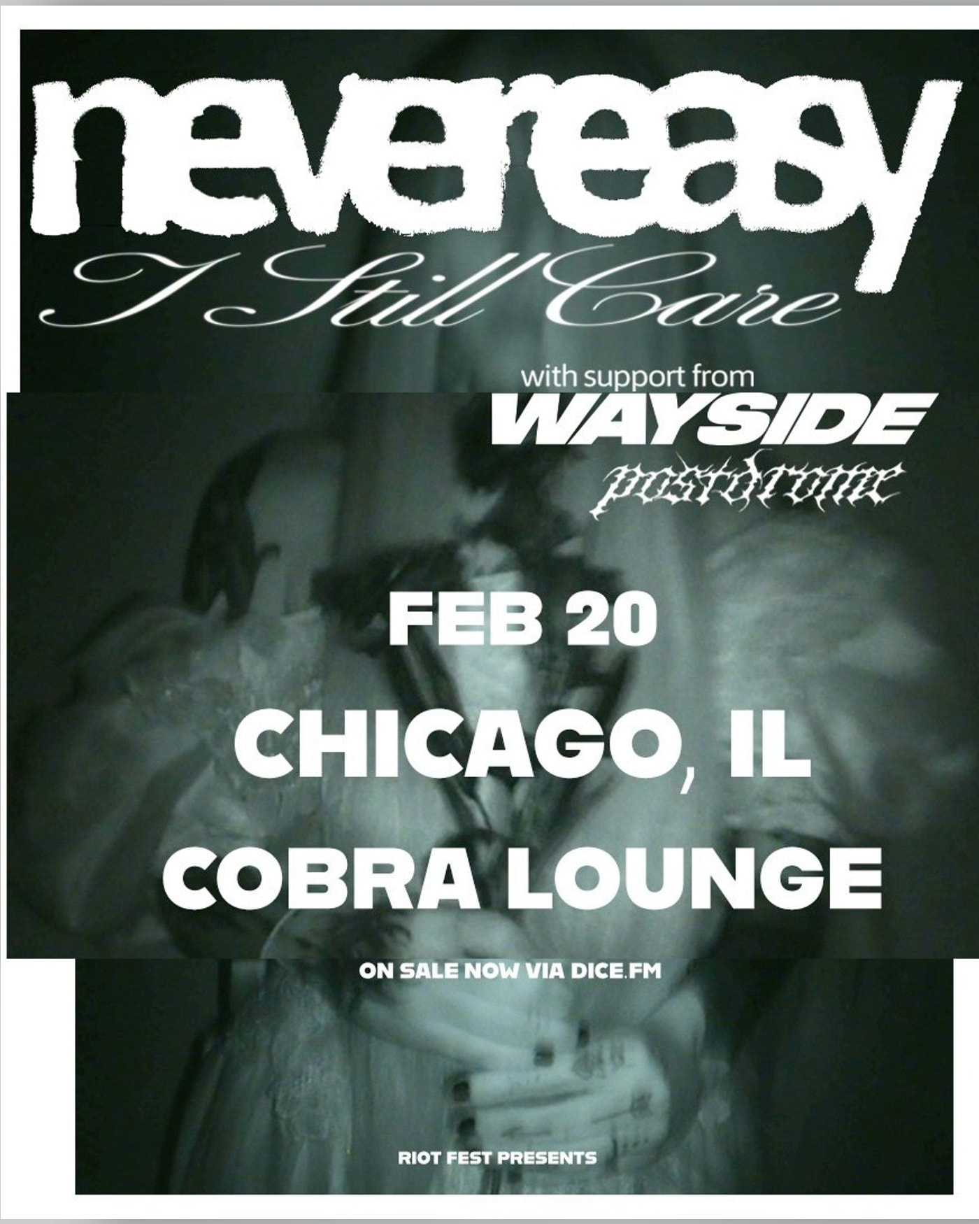 Poster for the concert Never Easy / Wayside / postdrome, Cobra Lounge