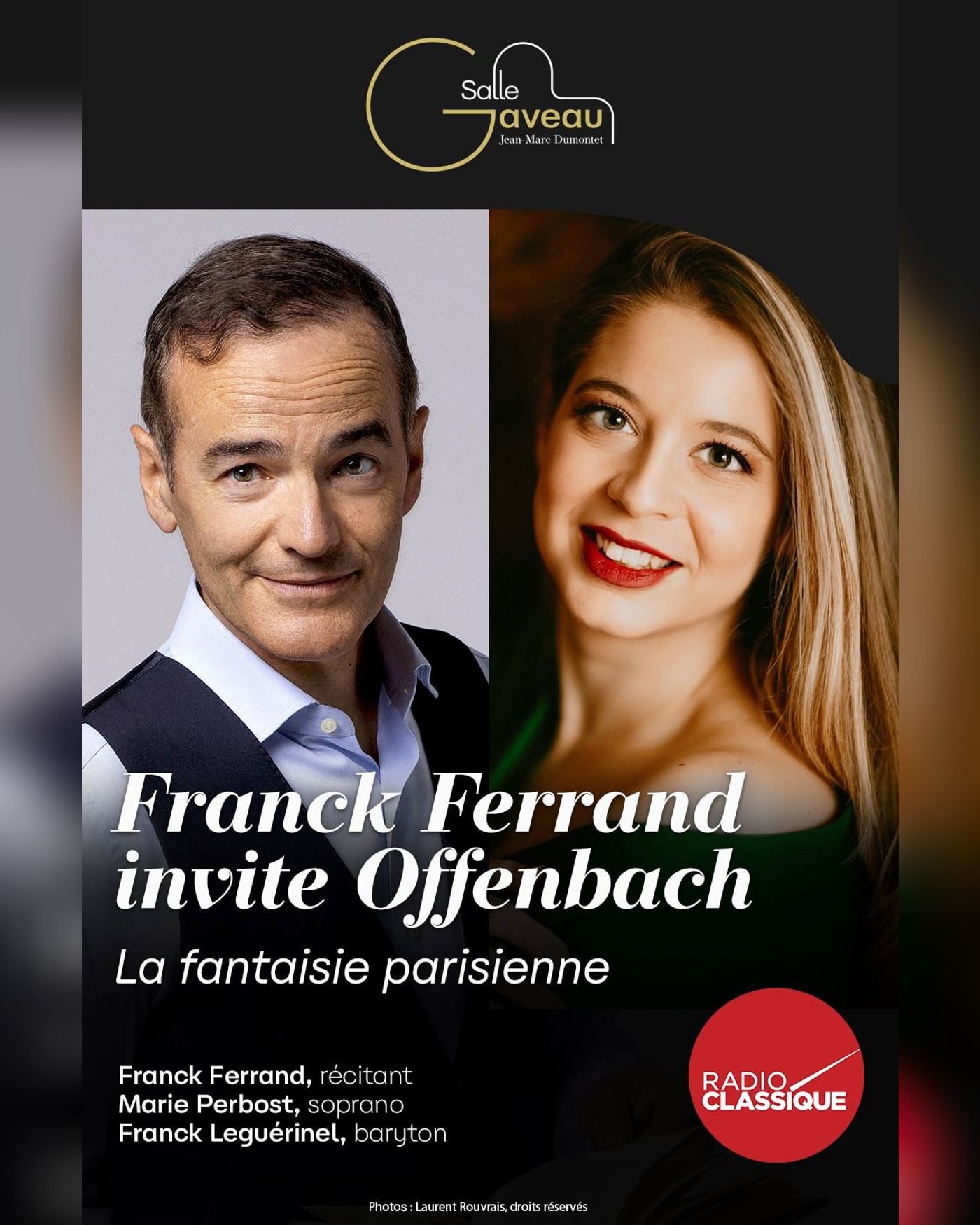 Poster for the concert Franc Ferrand Invite Offenbach - La Fantaisie Parisienne, Salle Gaveau