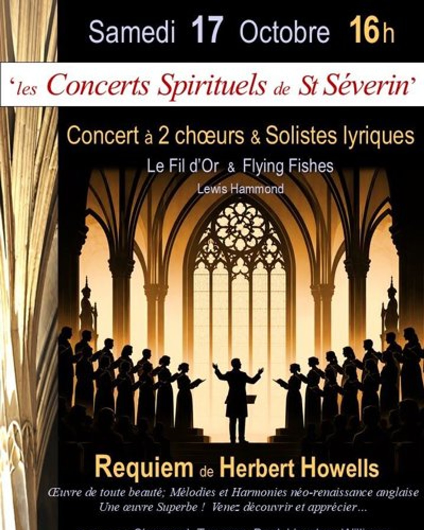 Cartel del concierto Concert à 2 choeurs et solistes lyriques, Église Saint-Séverin
