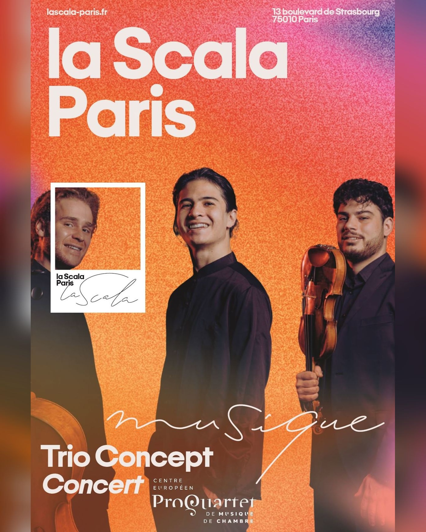 Cartel del concierto Trio Concept, La Scala - La Piccola