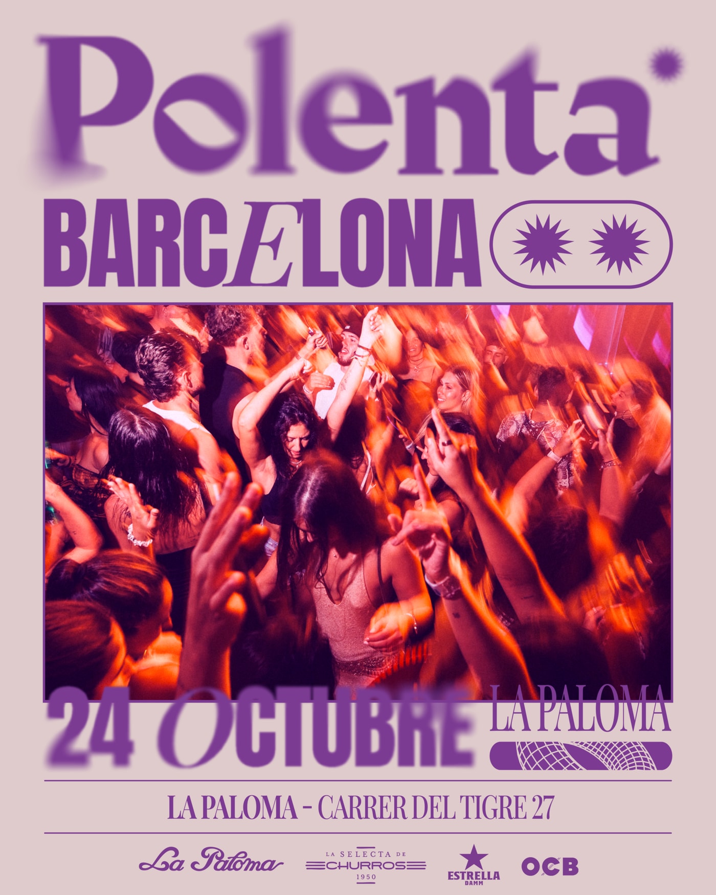 Cartel del concierto Polenta, La Paloma