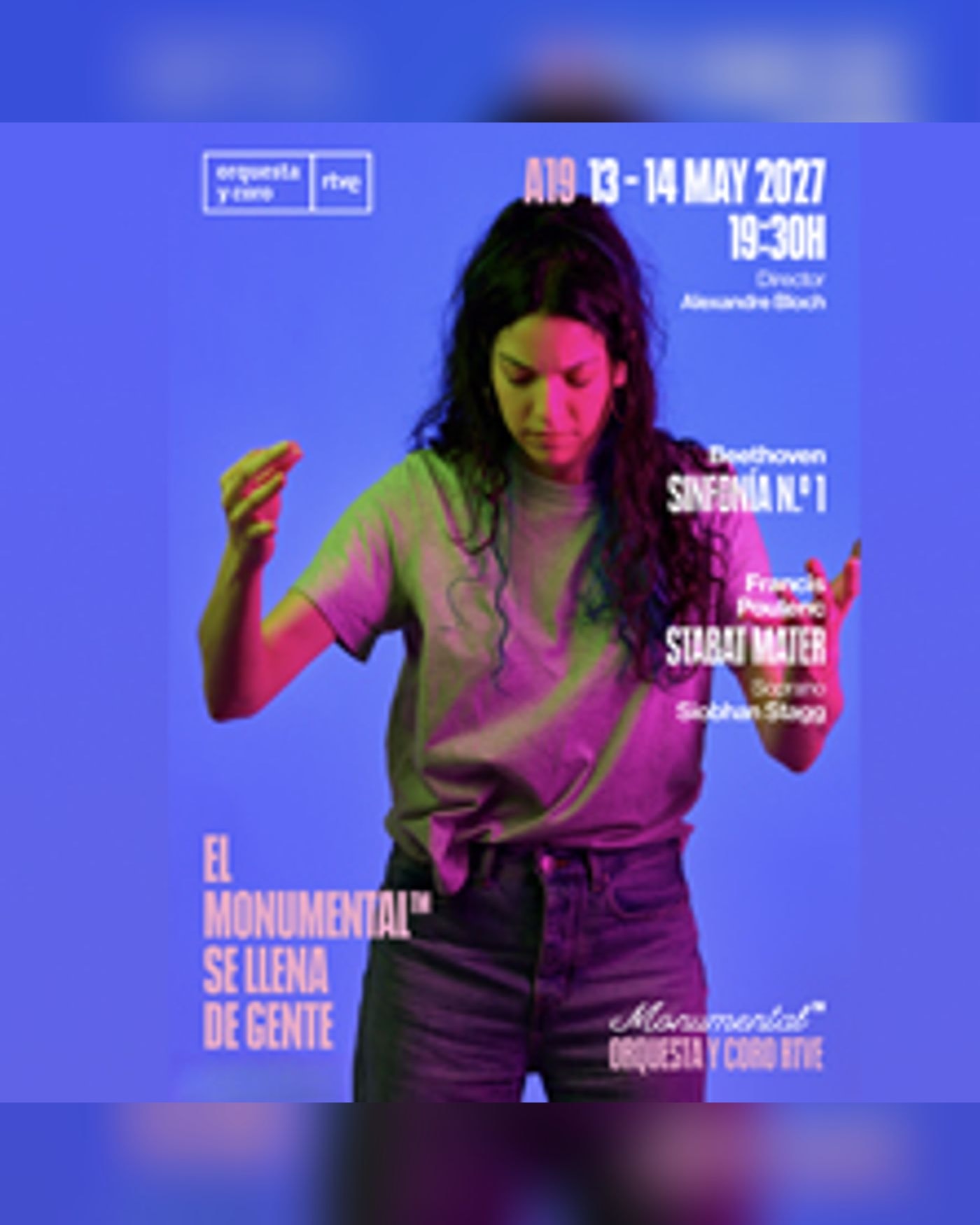 Cartel del concierto Concierto sinfónico A/19 (Jueves), Teatro Monumental
