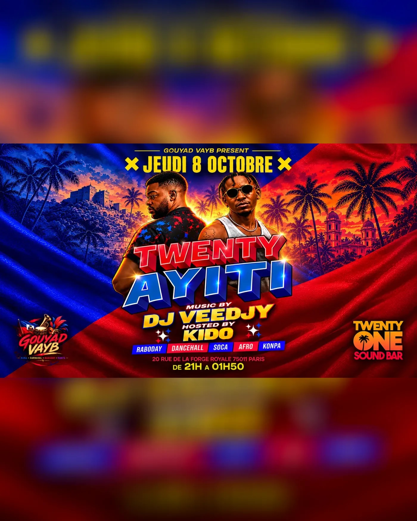 Affiche du concerto Twenty Ayiti, Twenty One Sound Bar