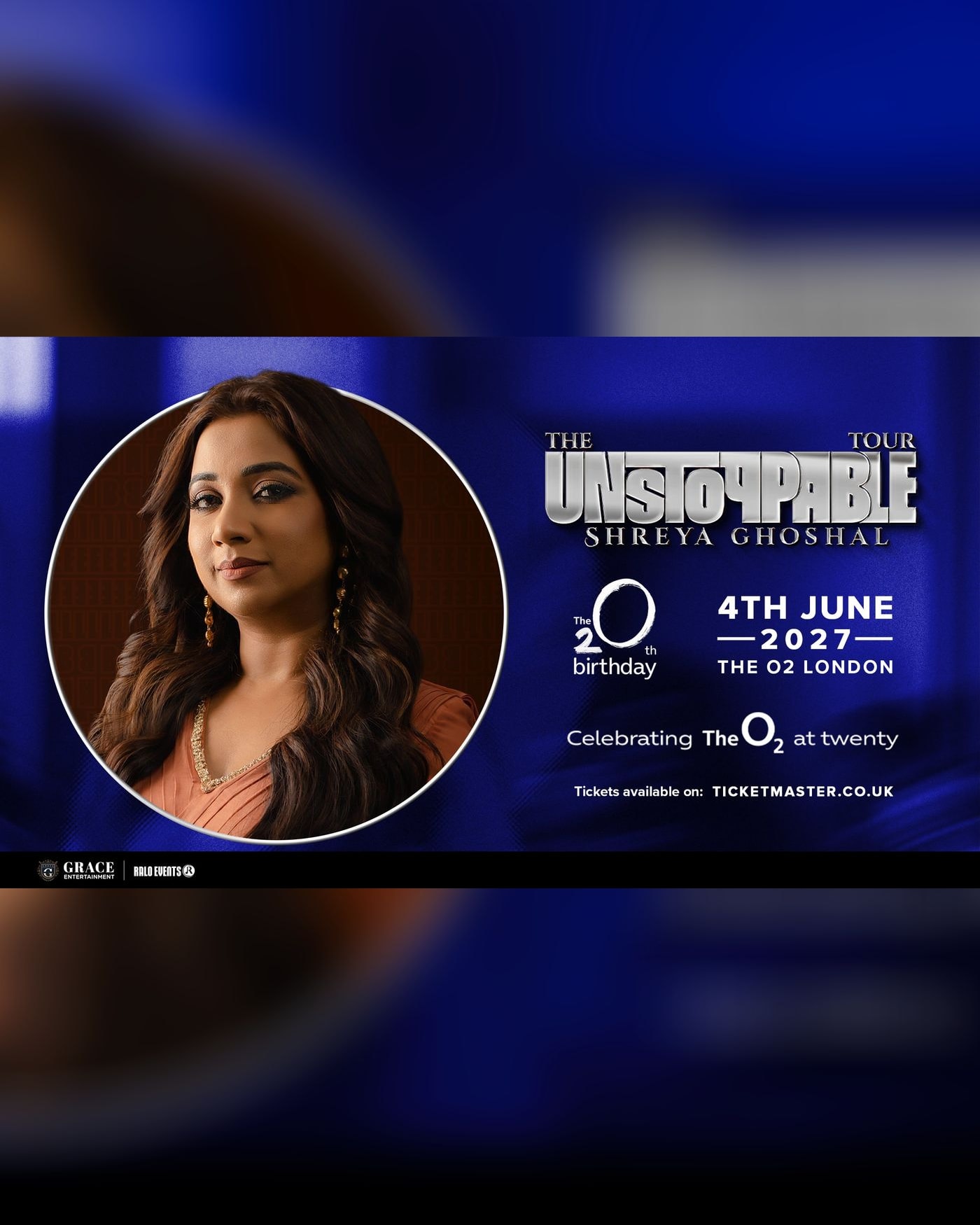 Affiche du concert Shreya Ghoshal - The Unstoppable Tour, The O2