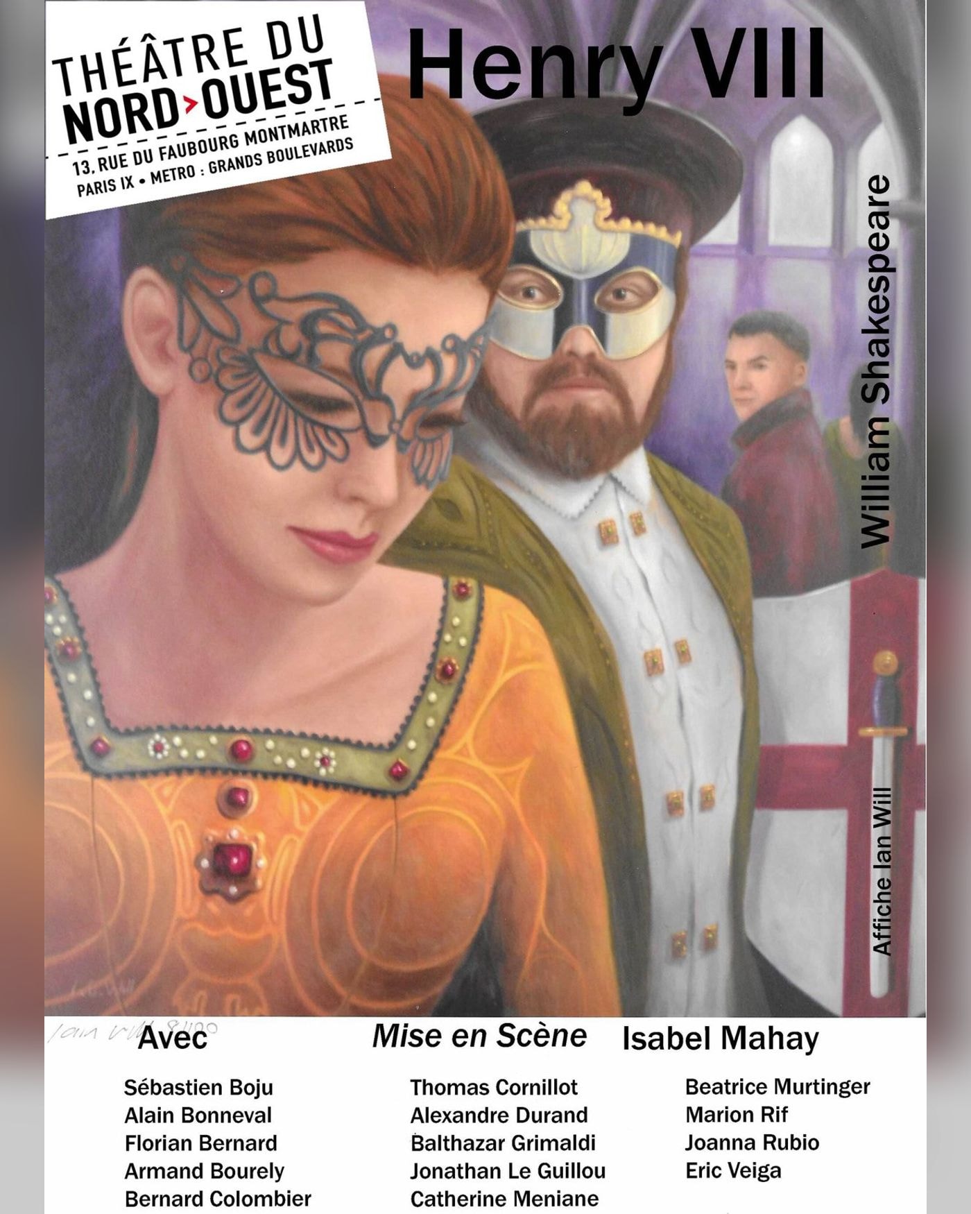 Cartel del espectáculo Henry VIII, Theatre du Nord — Ouest