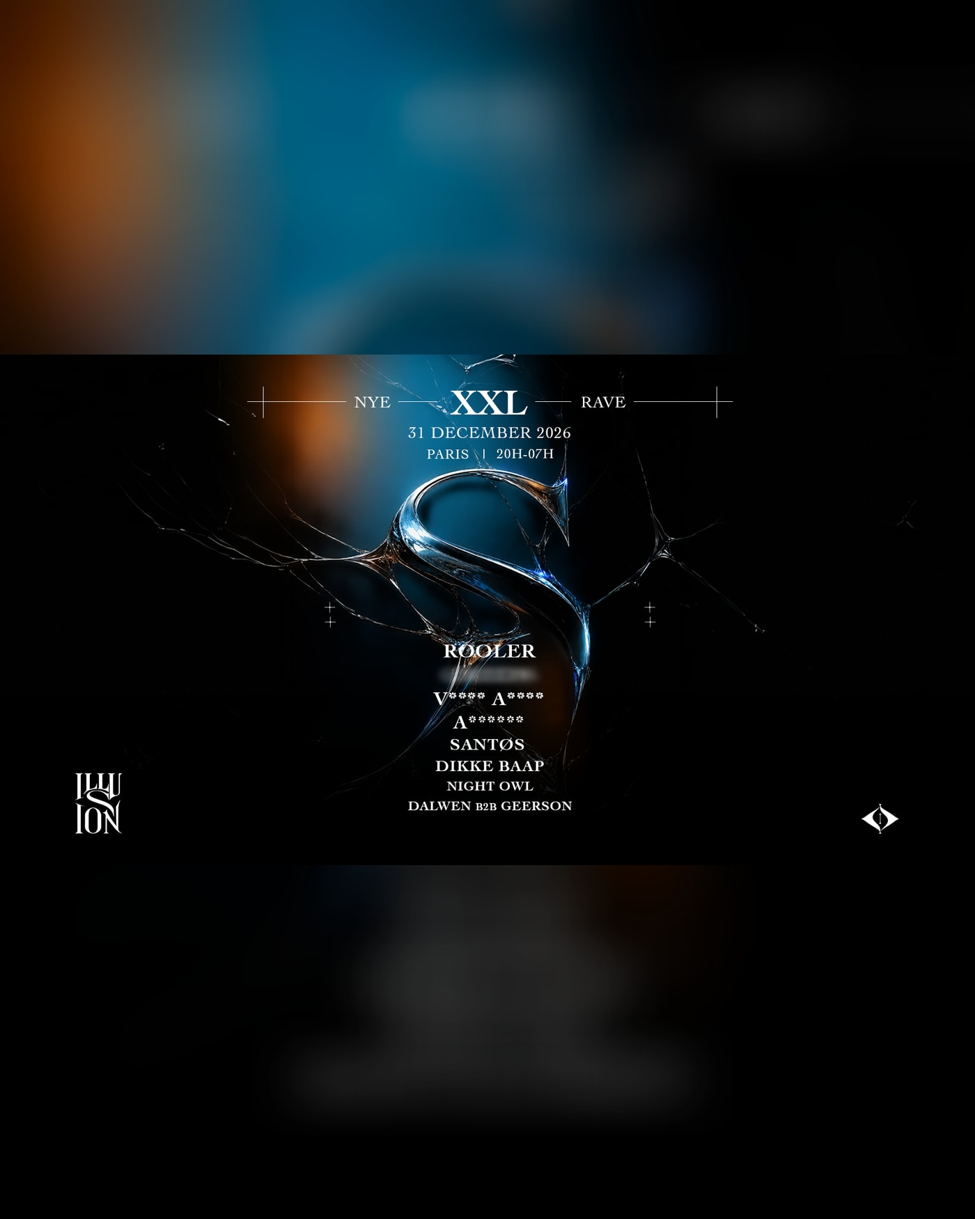 Affiche du Konzert Illusion Nye XXL Rave: Rooler Santos Dikke Baap