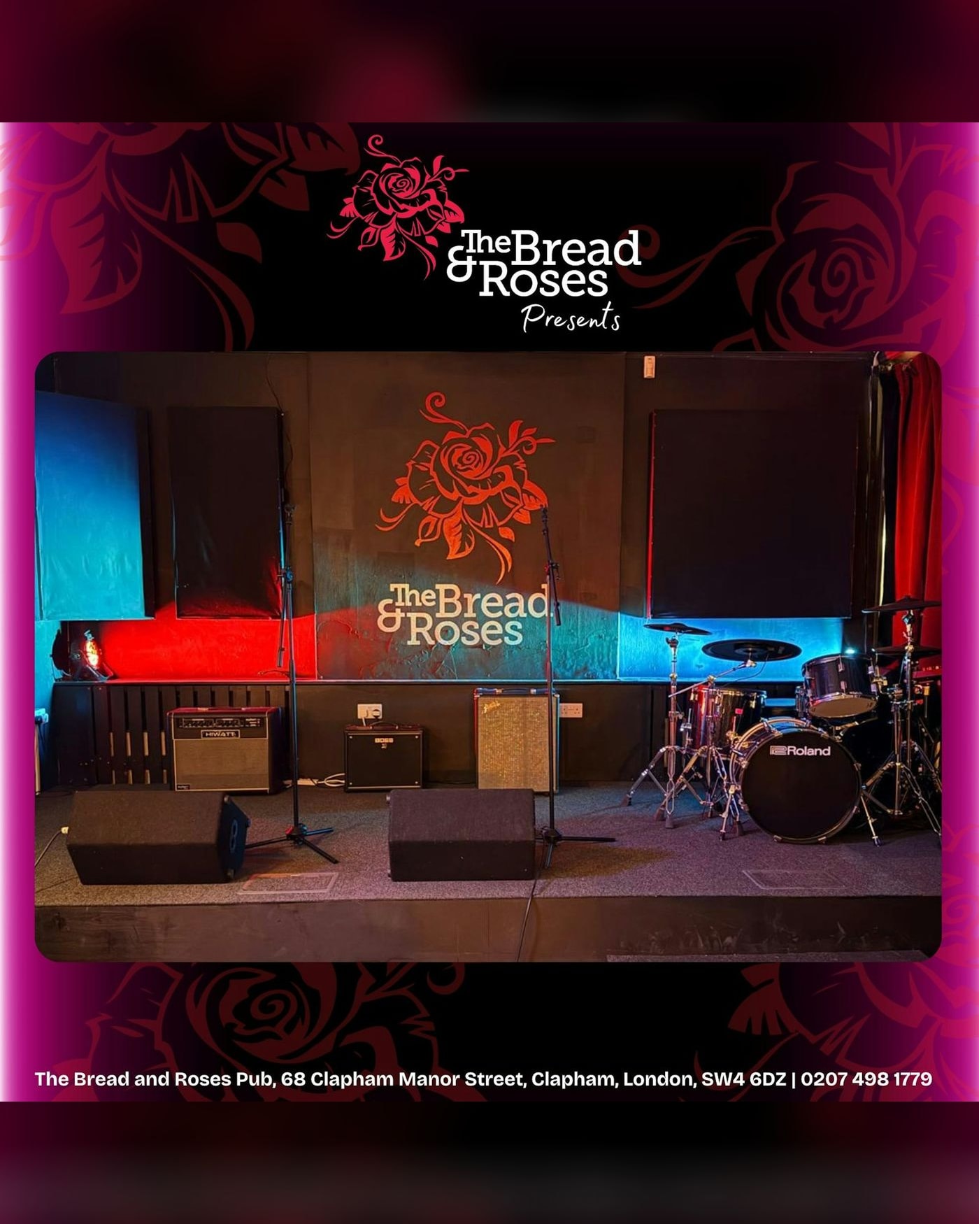 Poster for the concert aKadem + Static Band, The Bread and Roses