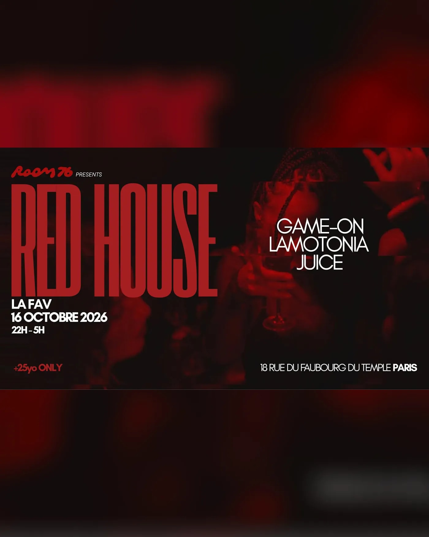 Cartel del concierto Red House, La Fav Bar Restaurant Club