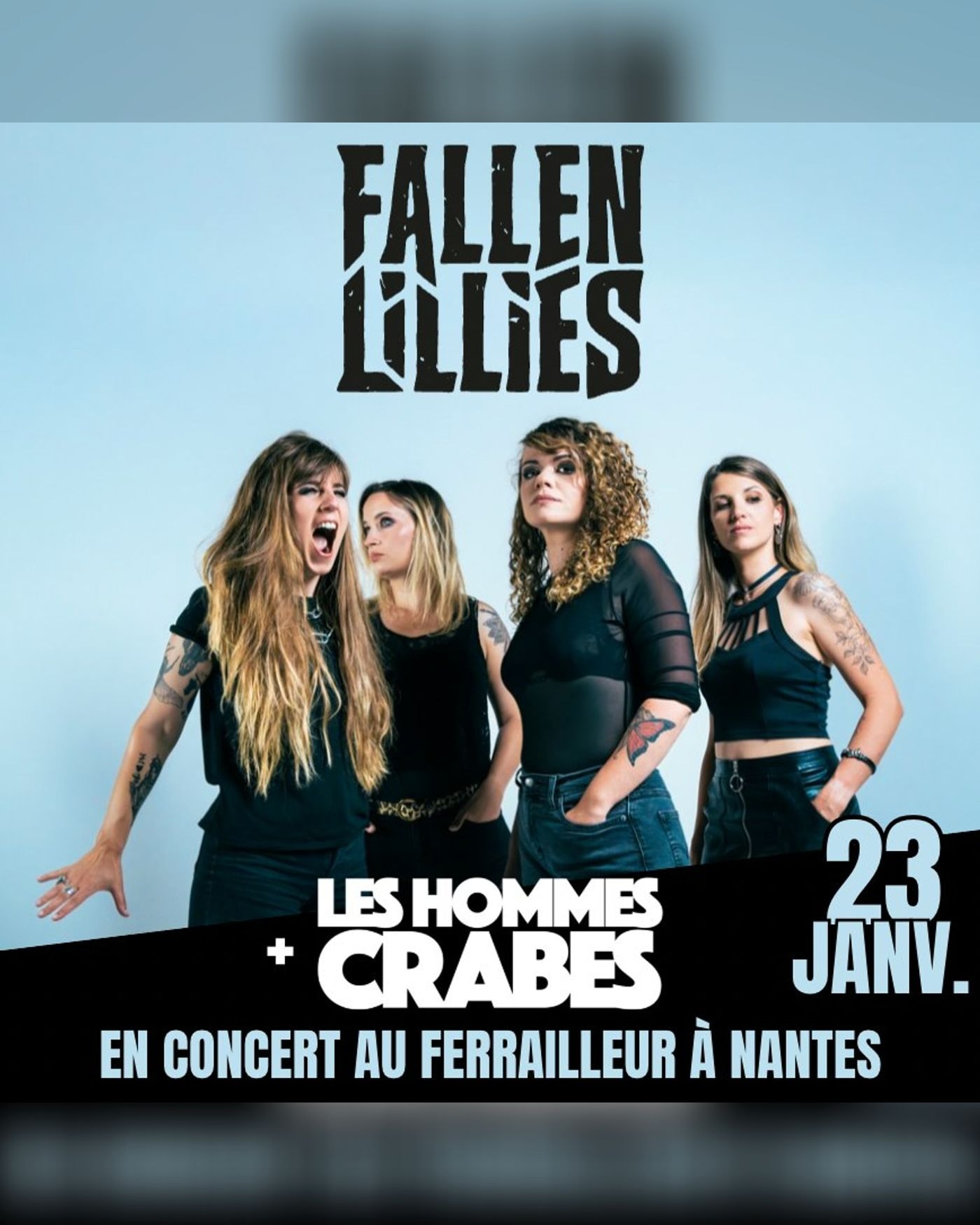 Affiche du concert Fallen Lillies + les Hommes Crabes, Le Ferrailleur