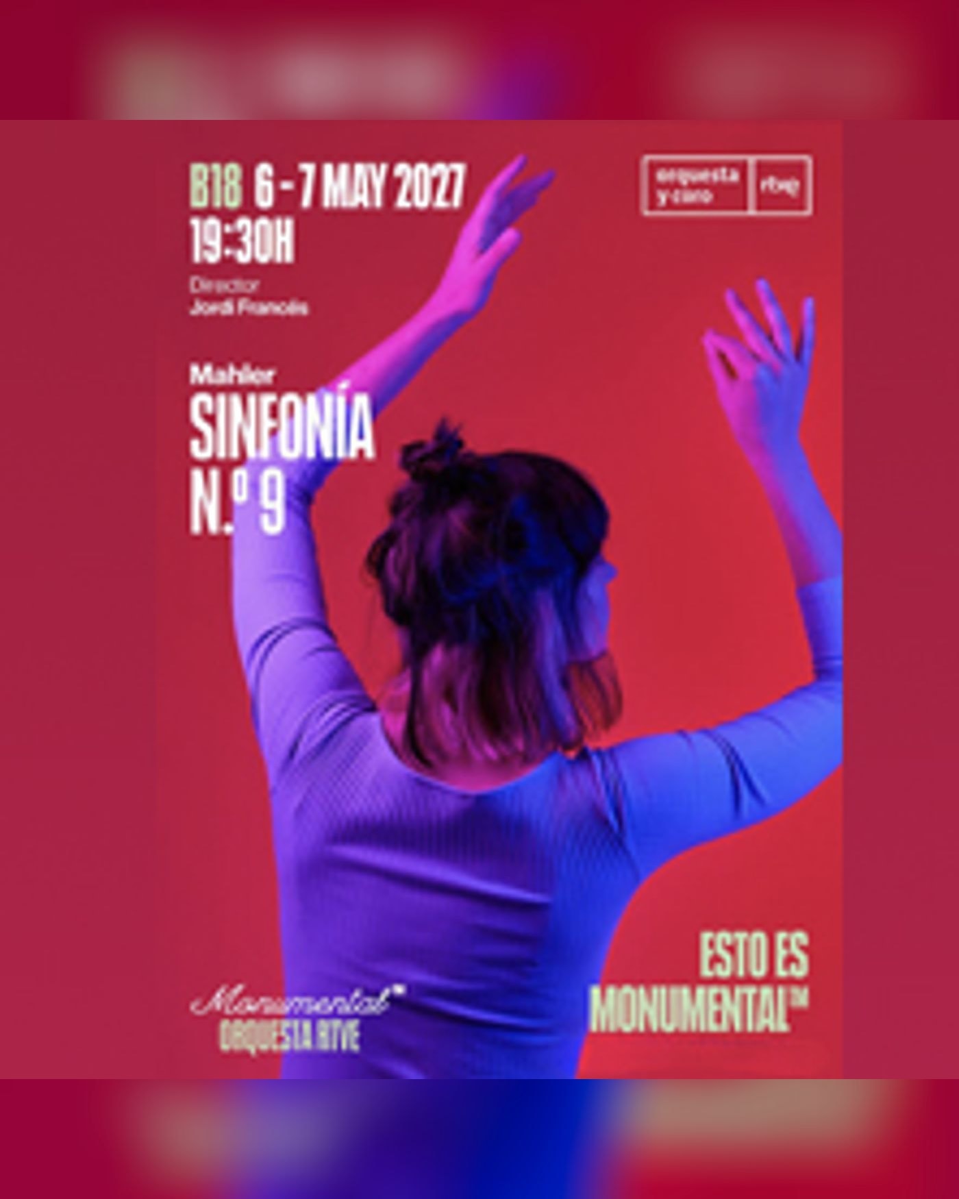 Affiche du concerto Concierto sinfónico B/18 (Jueves), Teatro Monumental