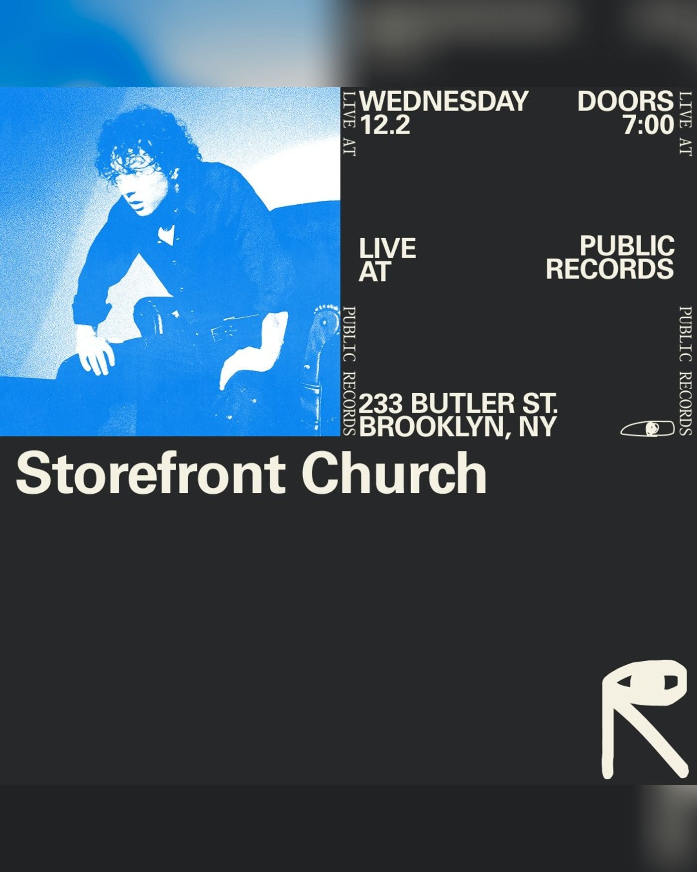 Poster for the concert Storefront Church, public records