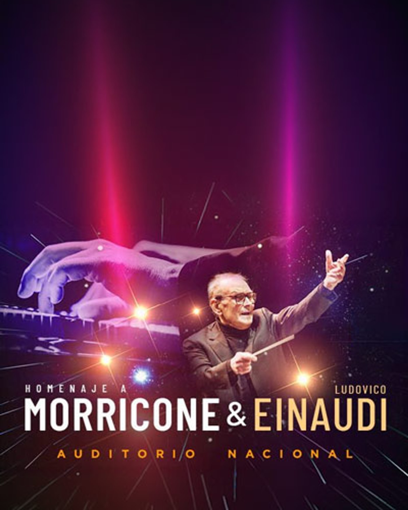 Poster for the concert Homenaje a Morricone y Ludovico Einaudi, Auditorio Nacional de Madrid