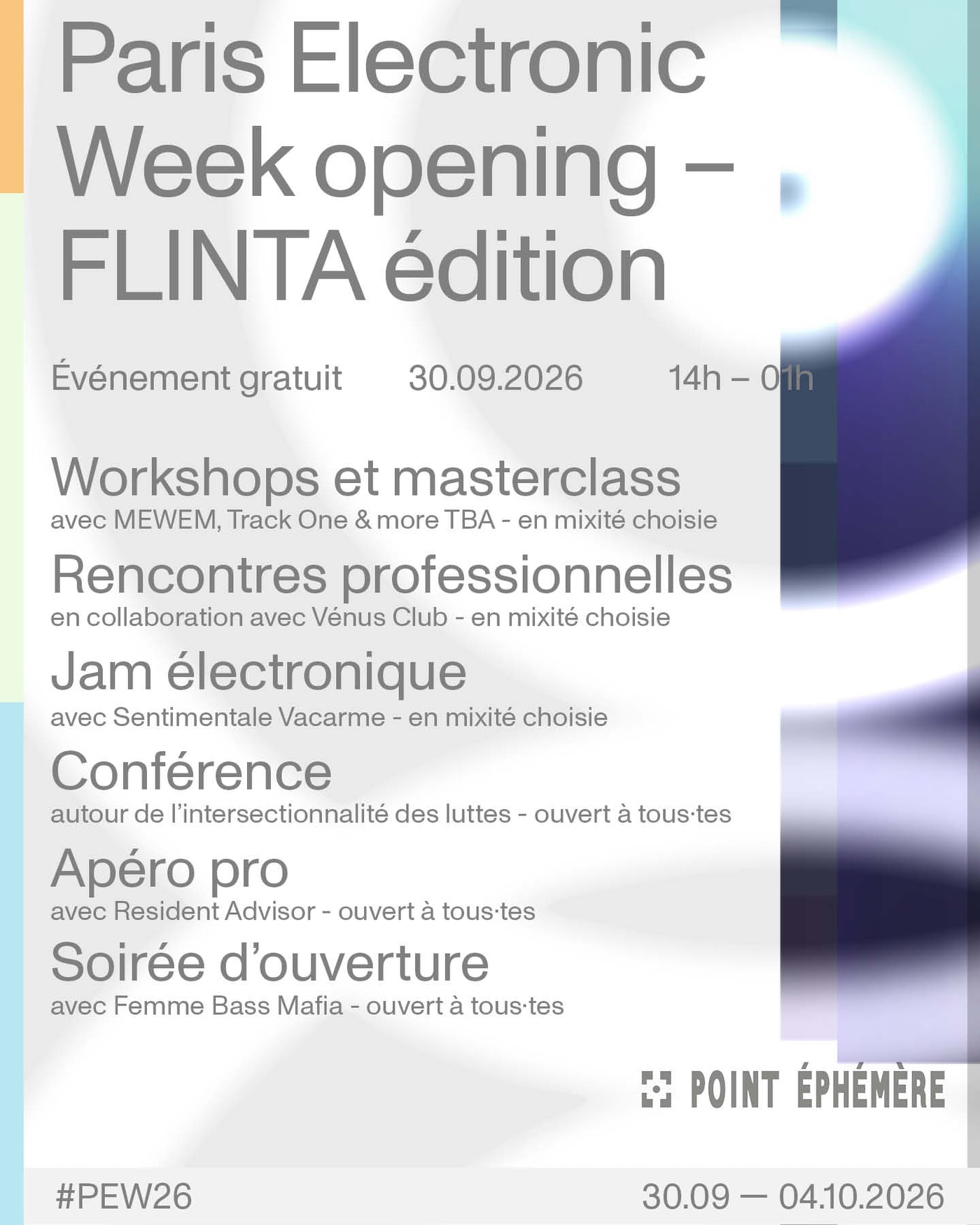 Affiche du concerto Paris Electronic Week, Mains D'œuvres