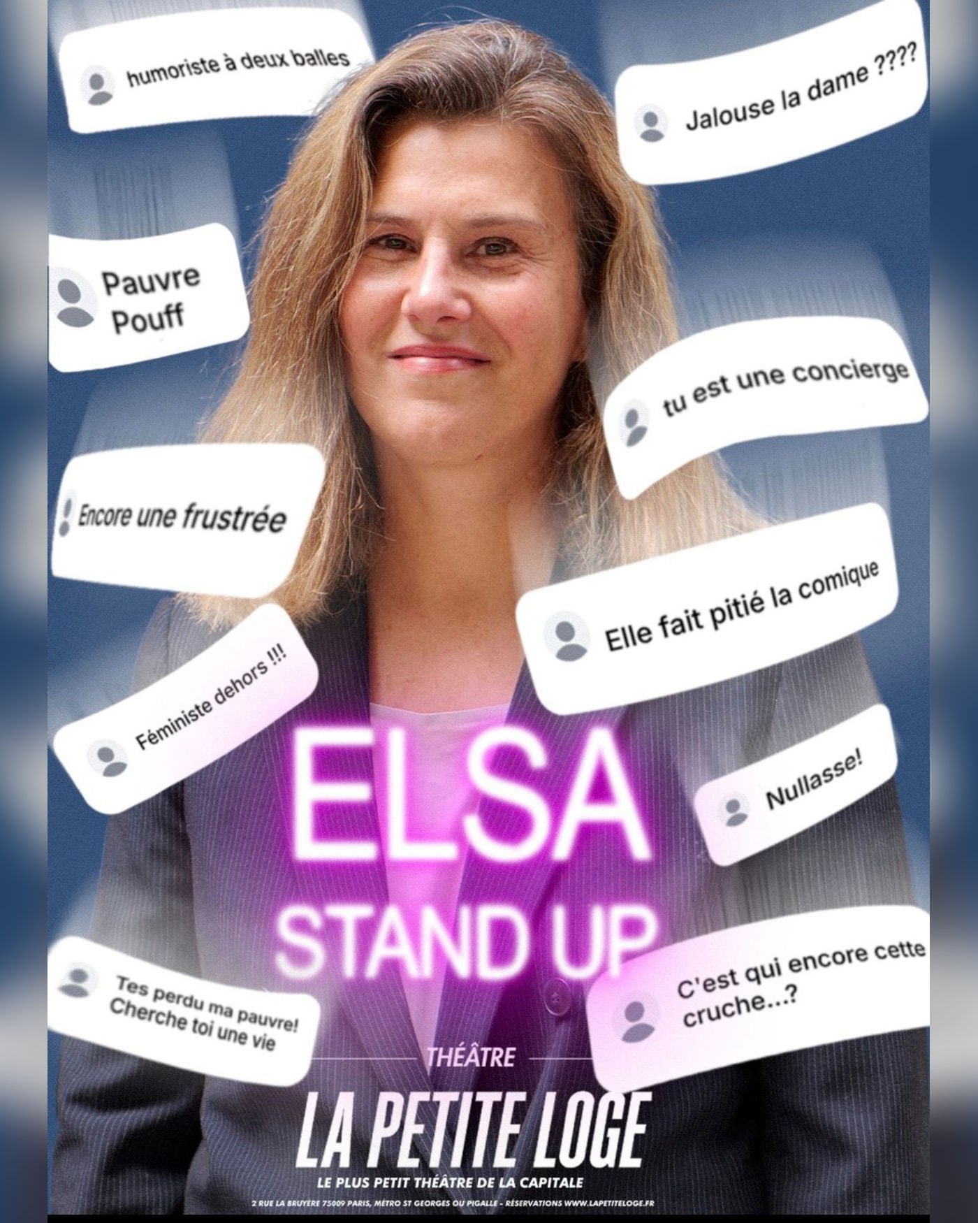 Cartel del espectáculo Elsa dans Stand-up, La Petite Loge Théâtre