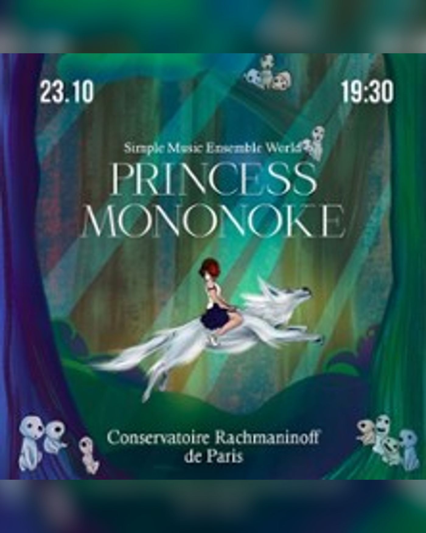 Affiche du concerto Princess Mononoké, Conservatoire Rachmaninoff de Paris