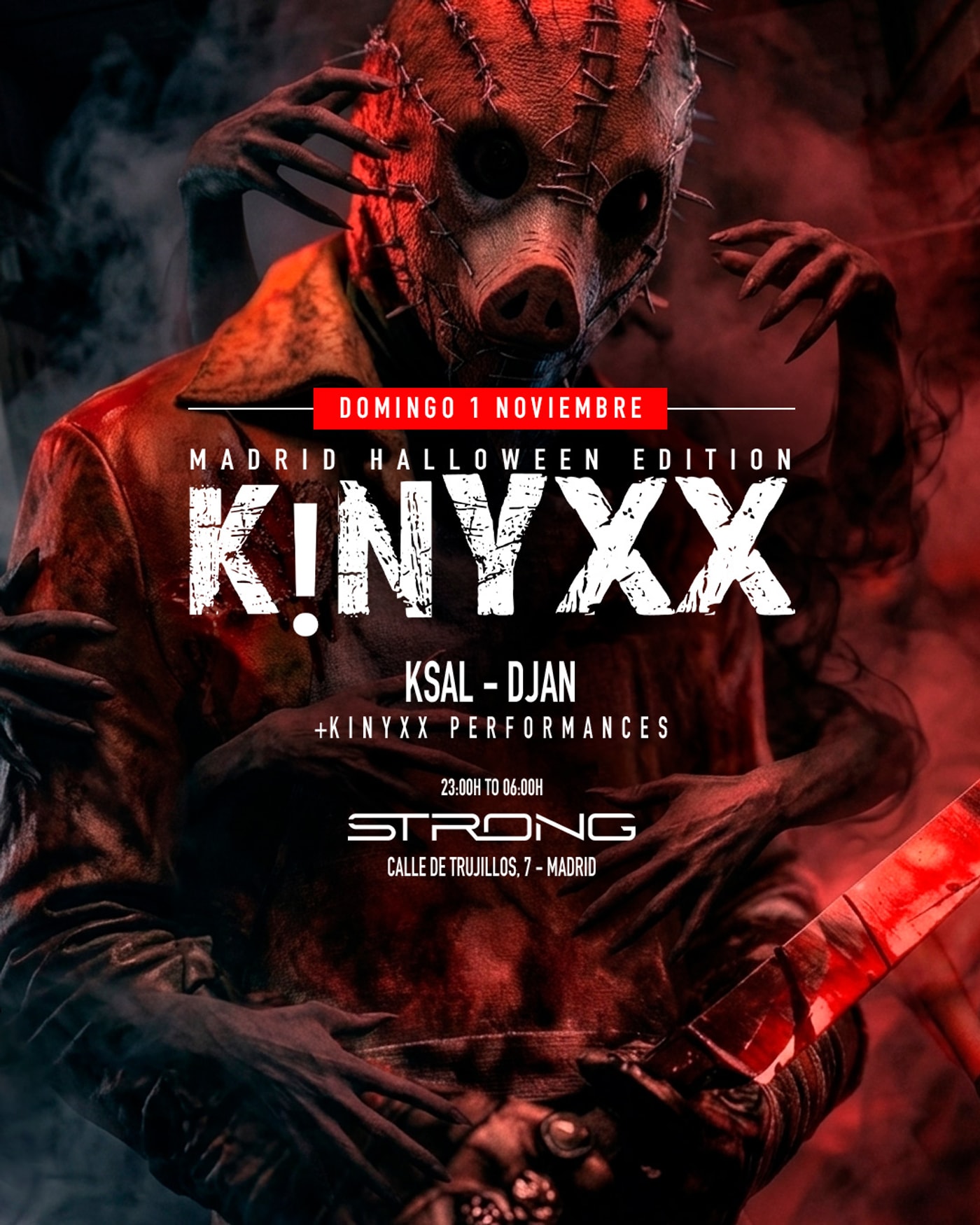Cartel del concierto KINYXX Madrid - Halloween Edition, Strong the Club