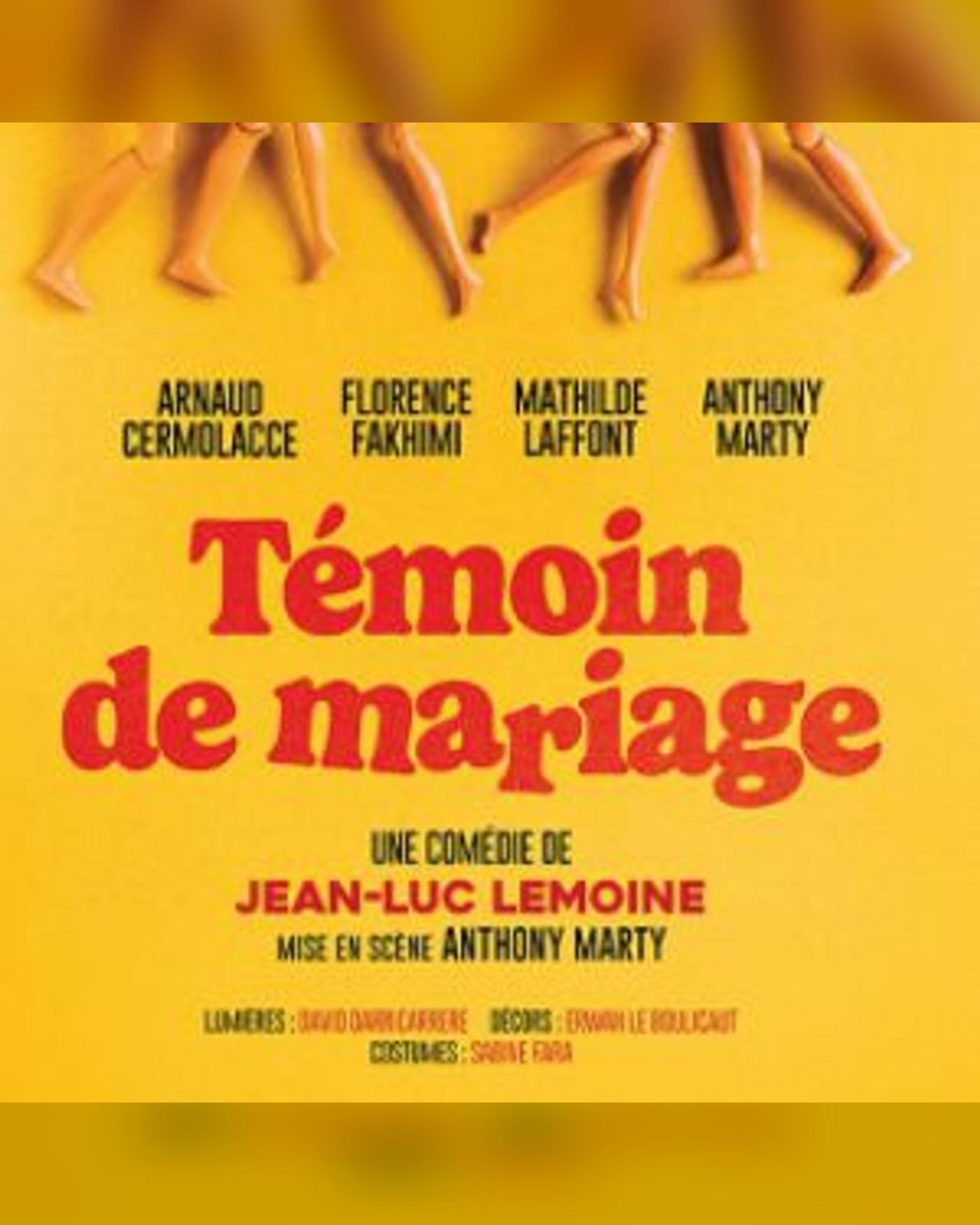 Affiche de l’Aufführung Témoin de mariage, Théatre municipal René Panhard