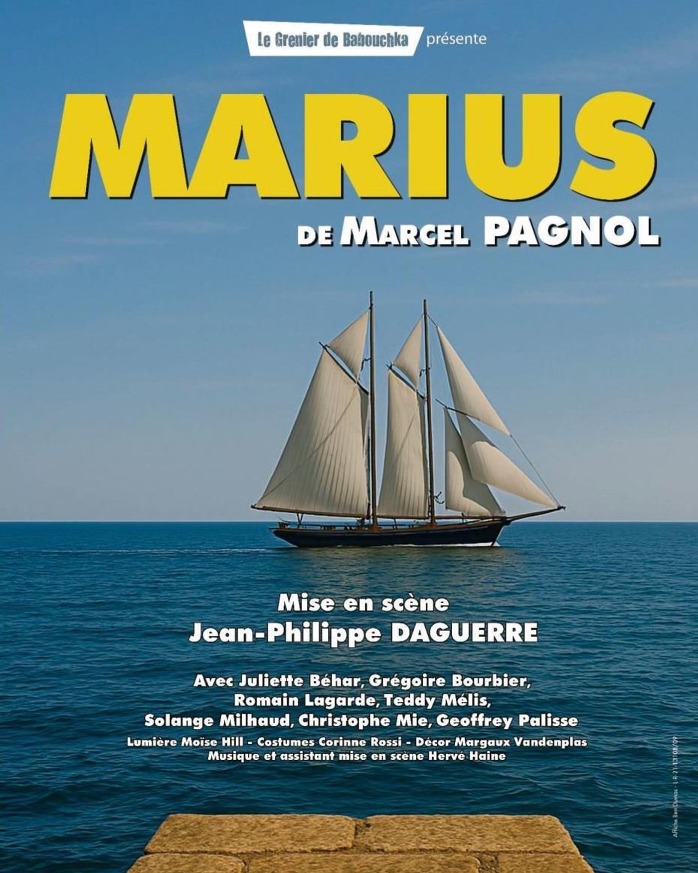 Cartel del espectáculo Marius, Théâtre Roger Lafaille