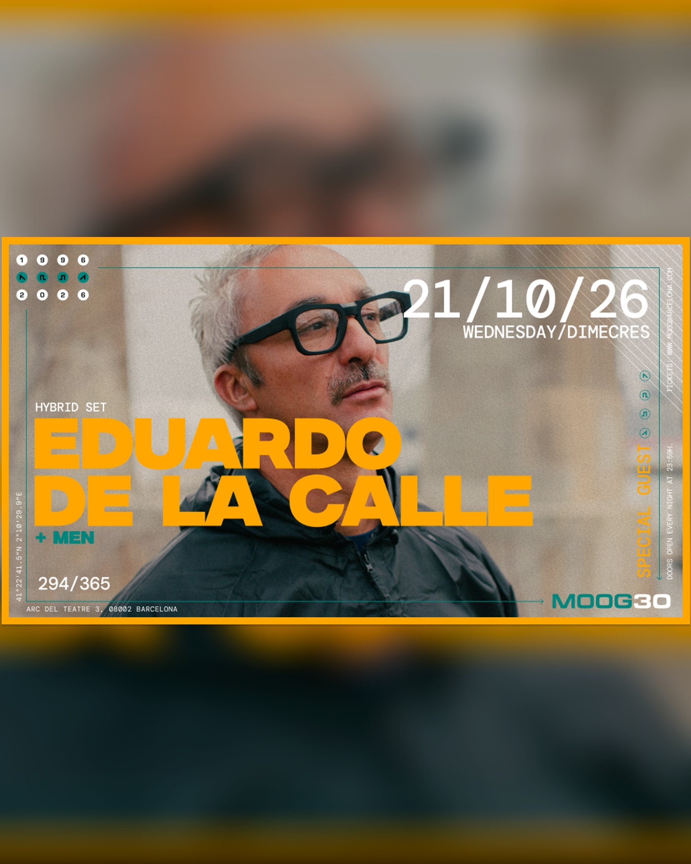 Cartel del concierto Eduardo de la Calle + Men, Moog Club