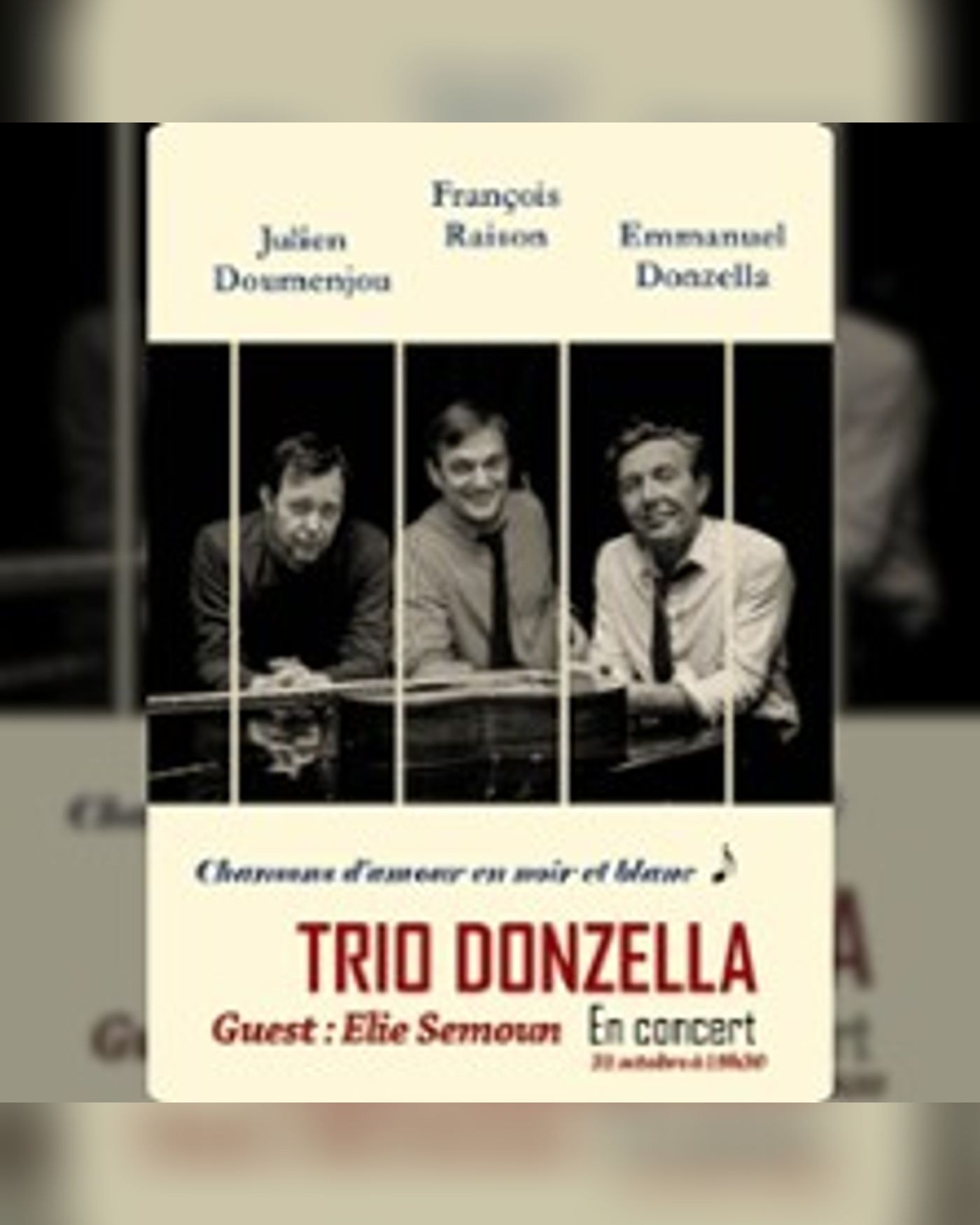 Affiche du concerto Trio Donzella - Guest Elie Semoun, La Divine Comedie - Salle 1