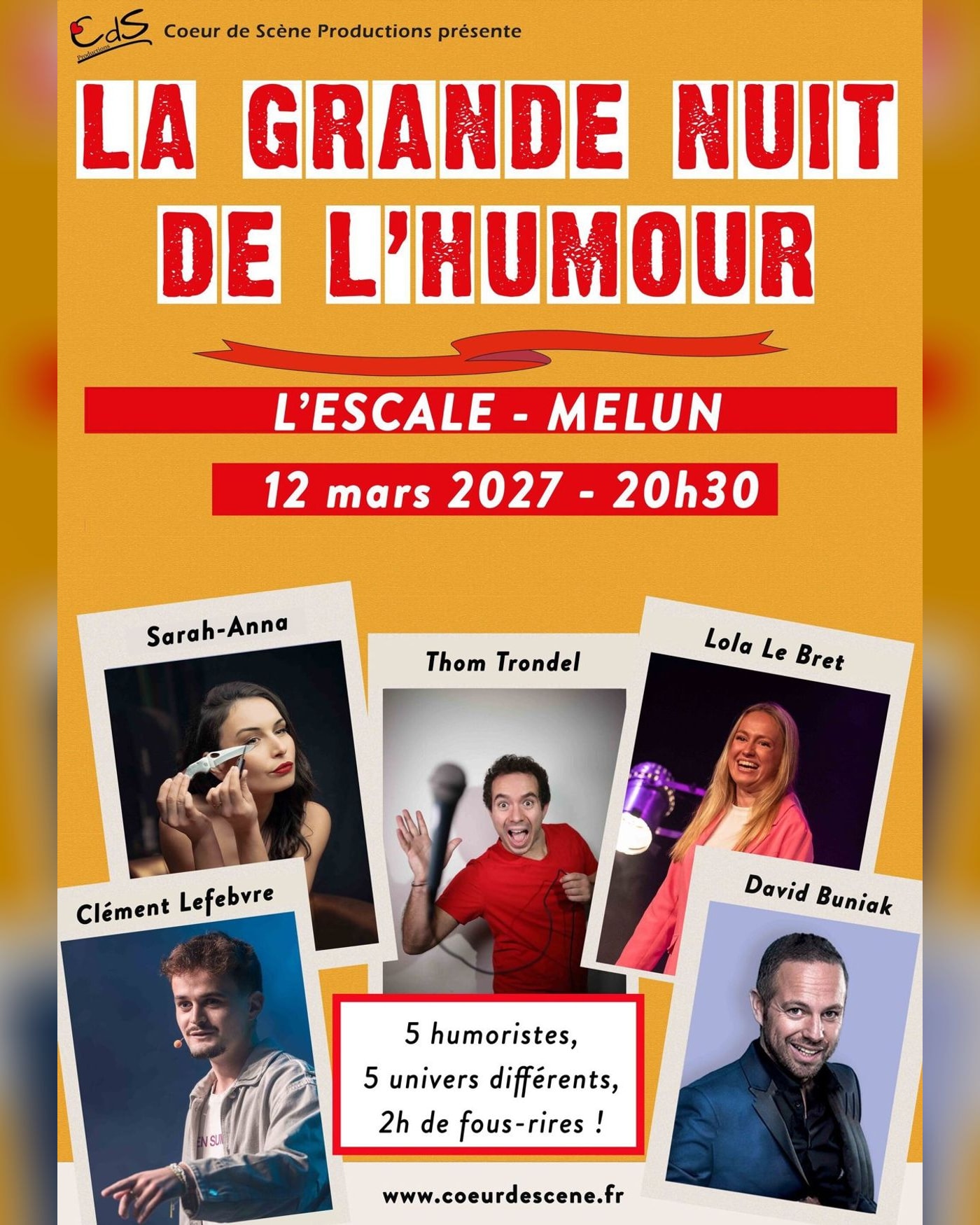 Cartel del espectáculo La Grande Nuit de l'Humour, L'Escale