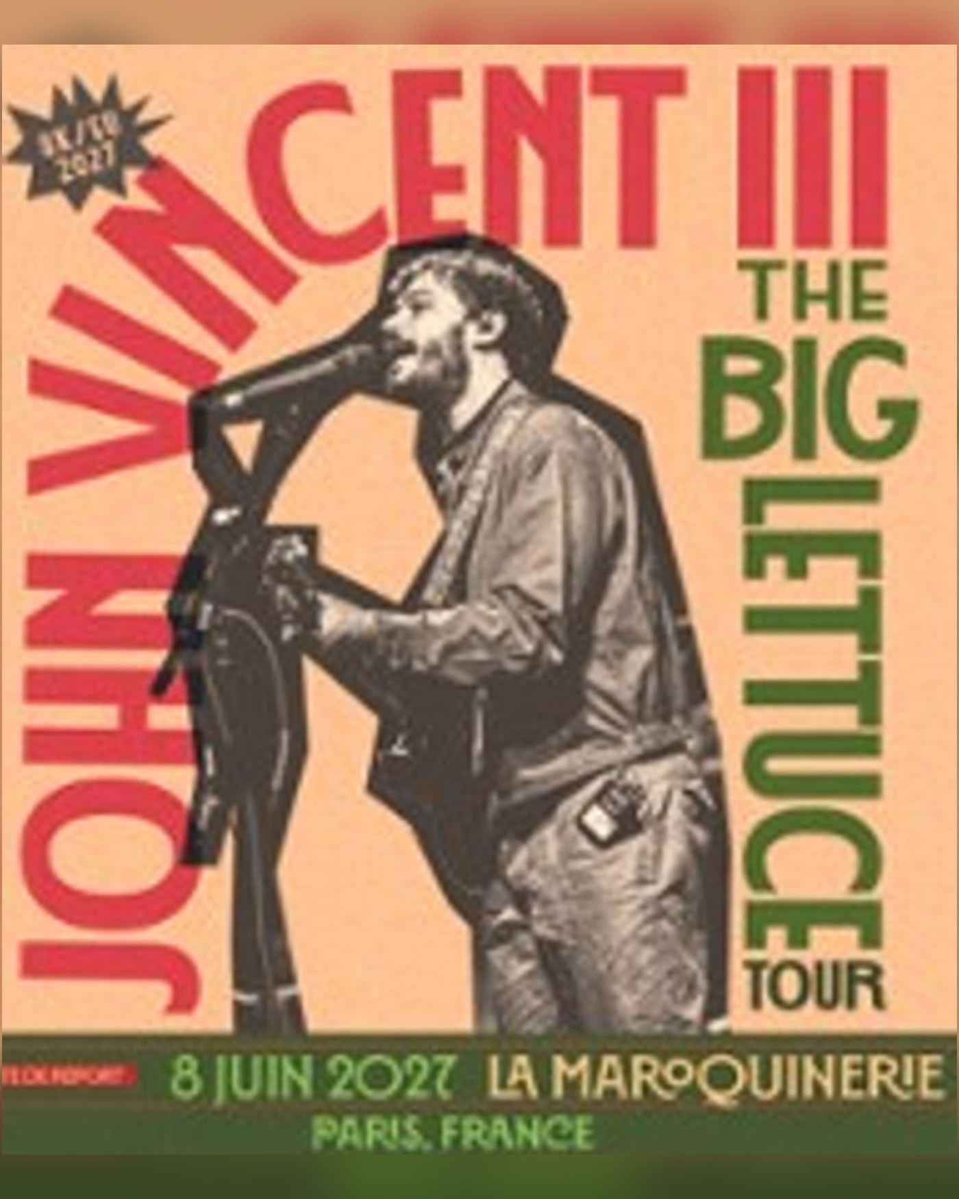 Affiche du concert John Vincent III, La Maroquinerie