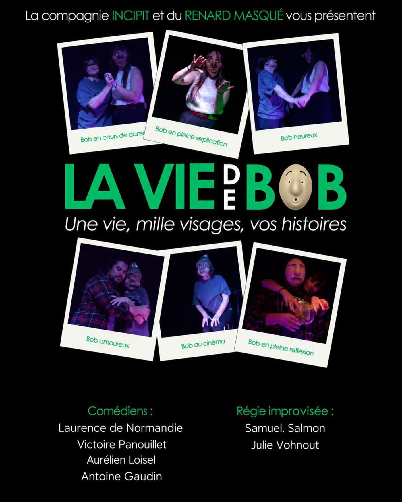 Cartel del espectáculo La Vie de Bob, Théâtre Pixel