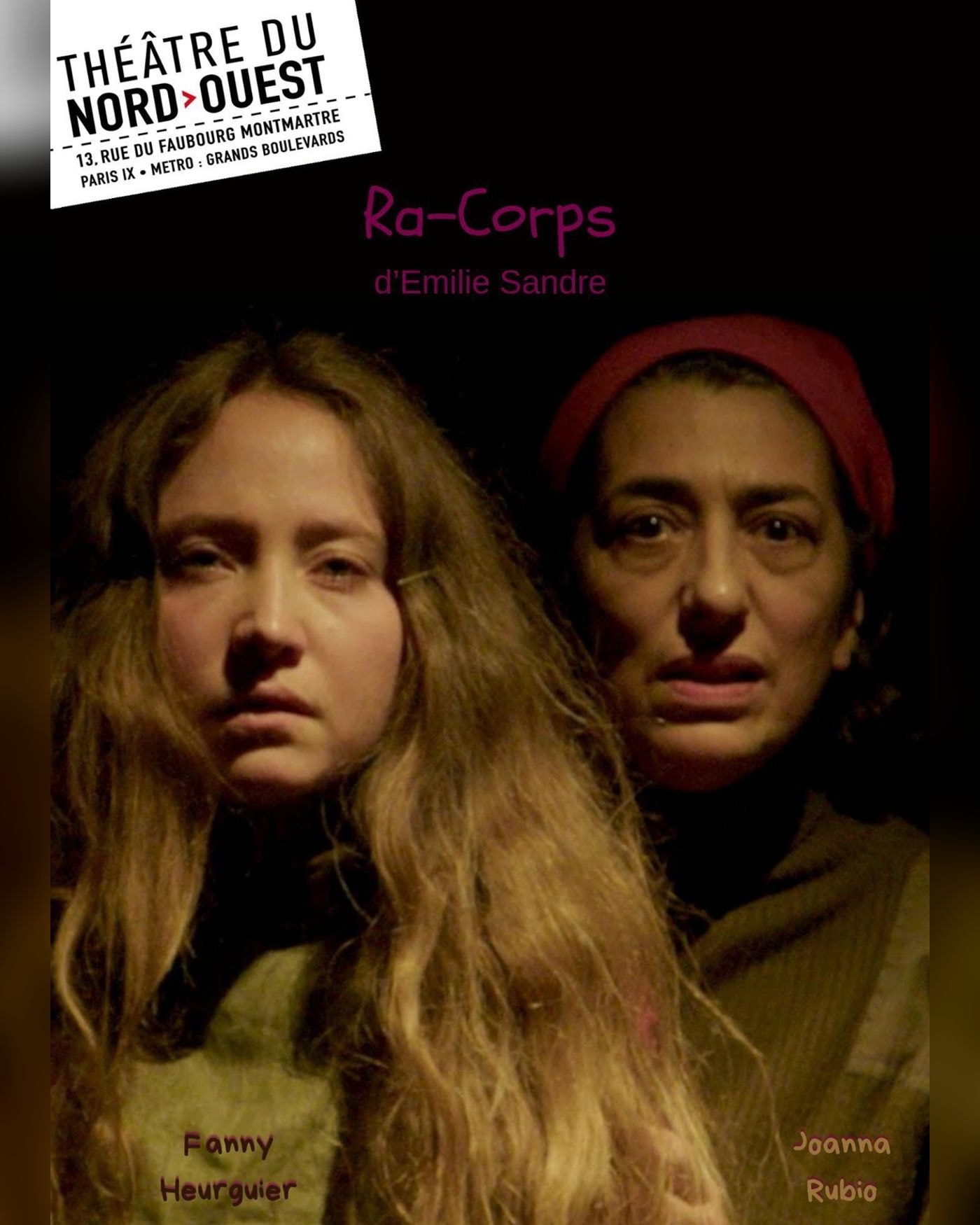 Cartel del espectáculo Ra-Corps, Theatre du Nord — Ouest