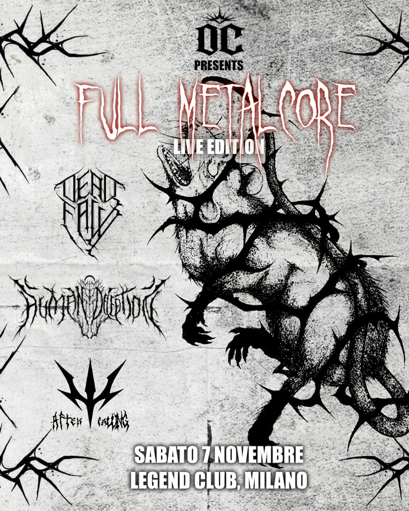 Affiche du concerto FullMetalcore LIVE EDITION, Legend Club