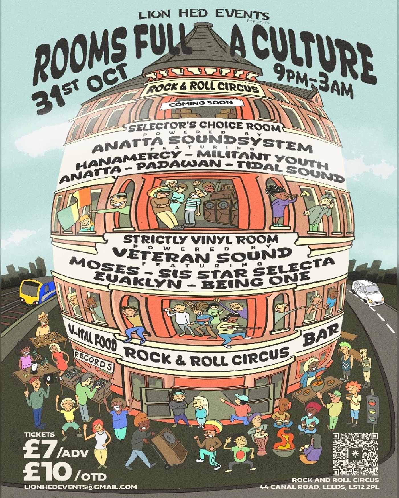 Affiche du concert Rooms Full A Culture, Rock n Roll Circus