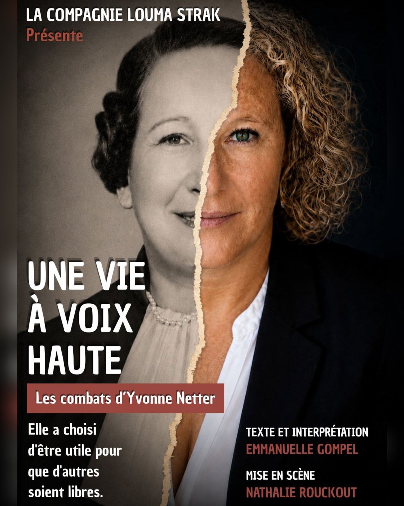 Cartel del espectáculo Une vie à voix haute - Les combats d'Yvonne Netter, Théâtre Darius Milhaud