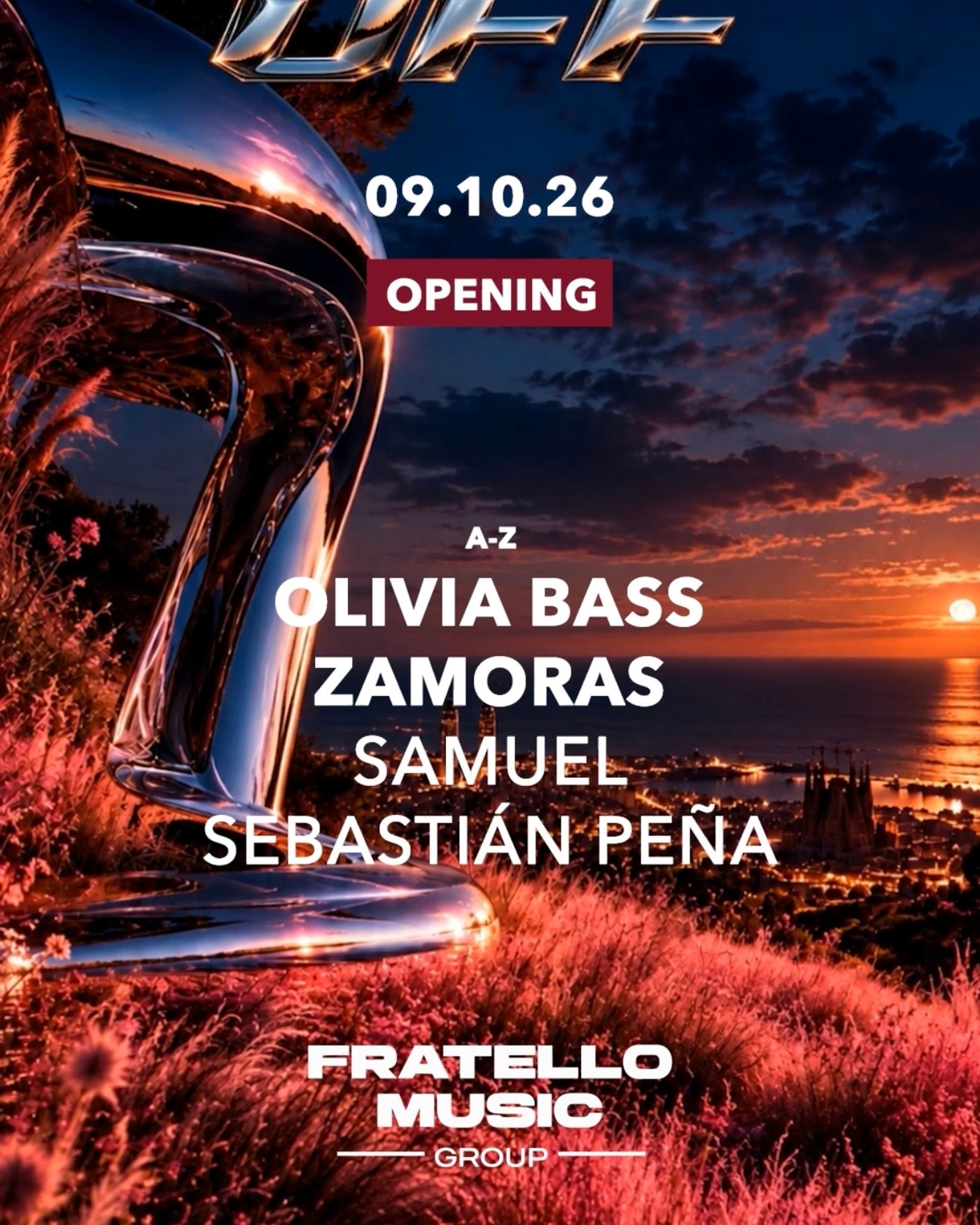 Cartel del concierto OPENING with Olivia Bass & Zamoras at Nix, NIX Barcelona