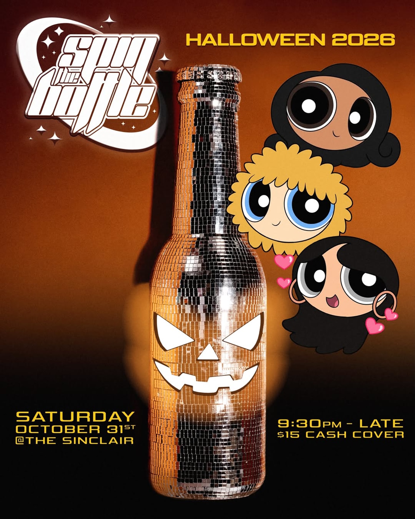 Poster for the concert Spin the Bottle: DJ AL-B, Patchwork, Stealth Mode, The Sinclair
