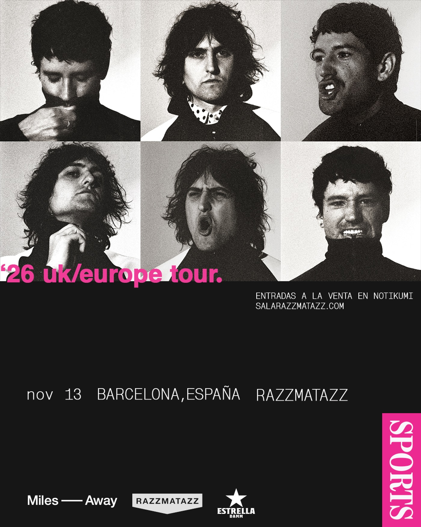 Cartel del concierto Sports, Razzmatazz