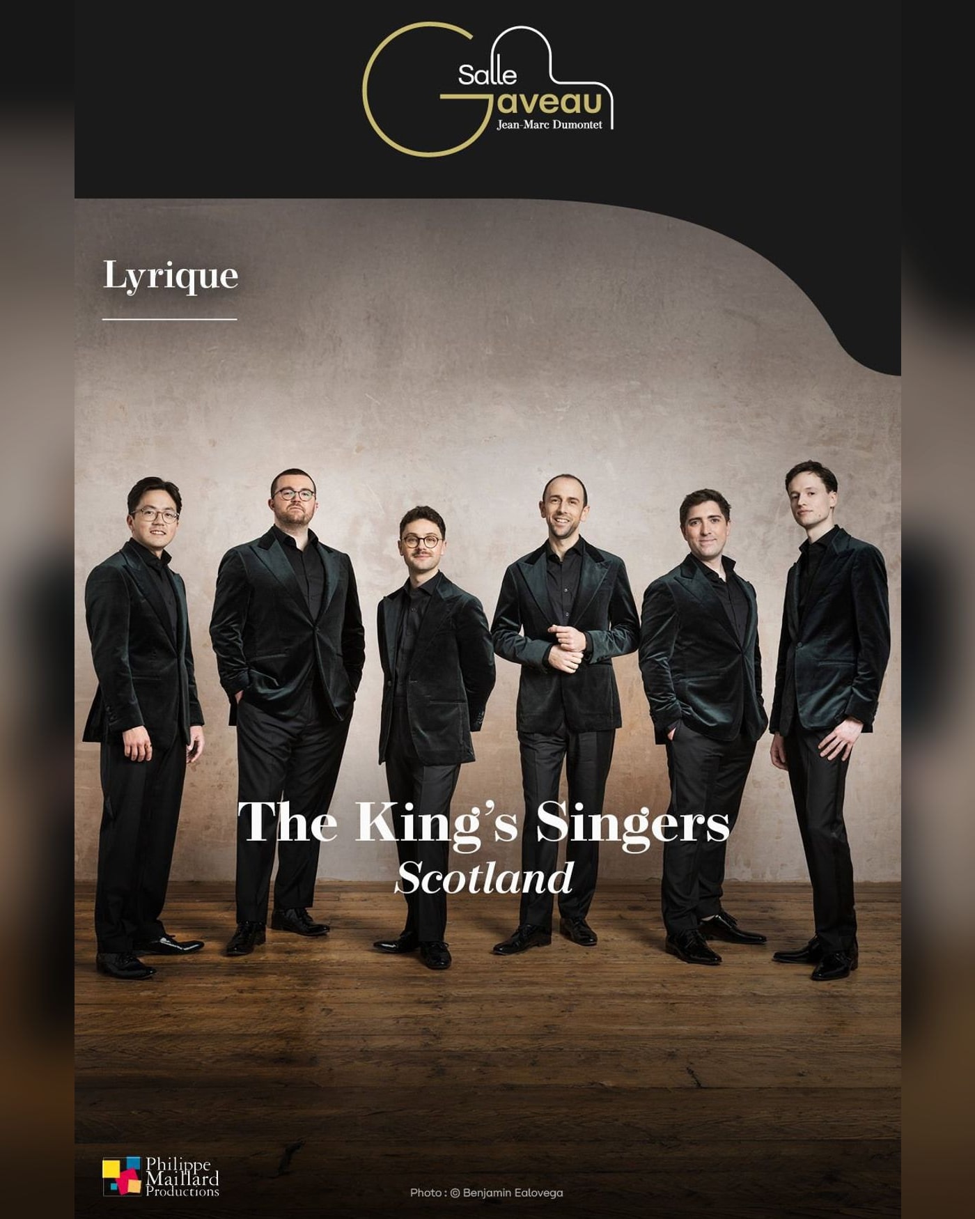 Poster for the concert The King's Singers, Salle Gaveau