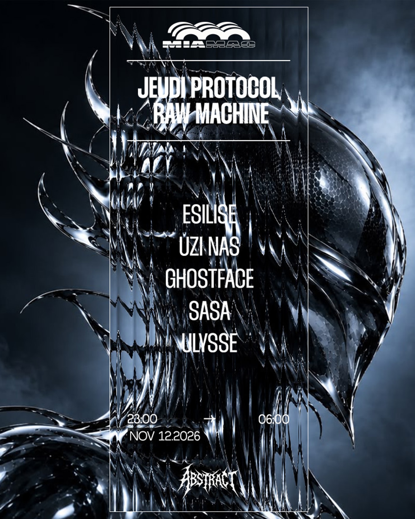 Cartel del concierto Jeudi Protocol: Ghostface, Uzi Nas, Esilise &More, Mia Mao