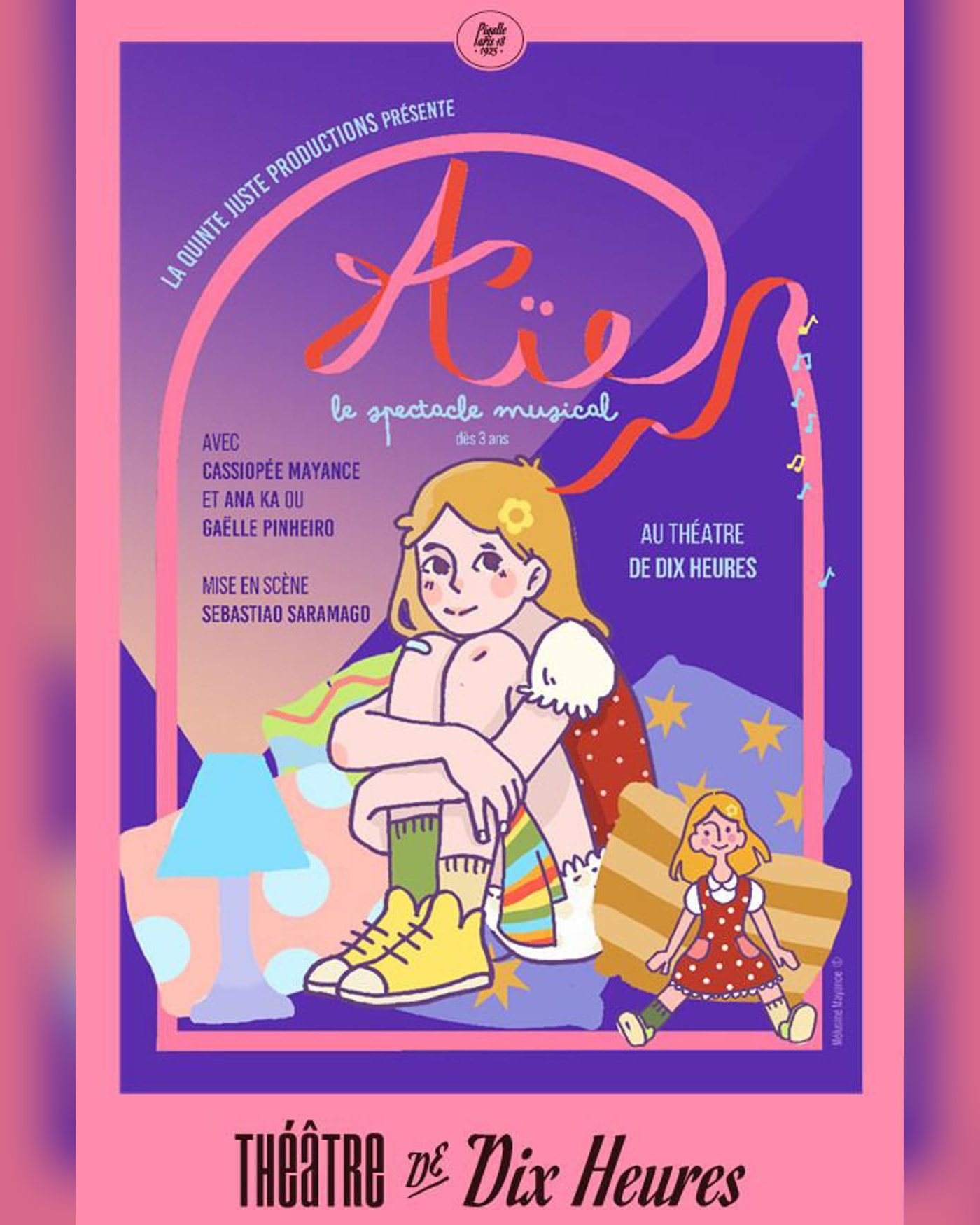 Cartel del espectáculo Aïe, Théâtre de Dix Heures