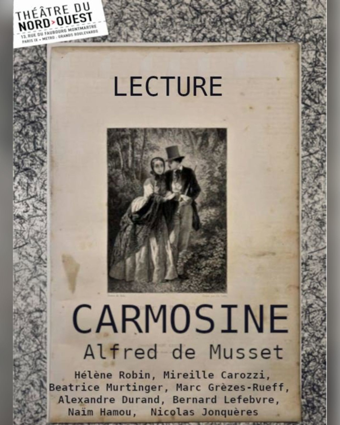 Cartel del espectáculo Carmosine, Theatre du Nord — Ouest