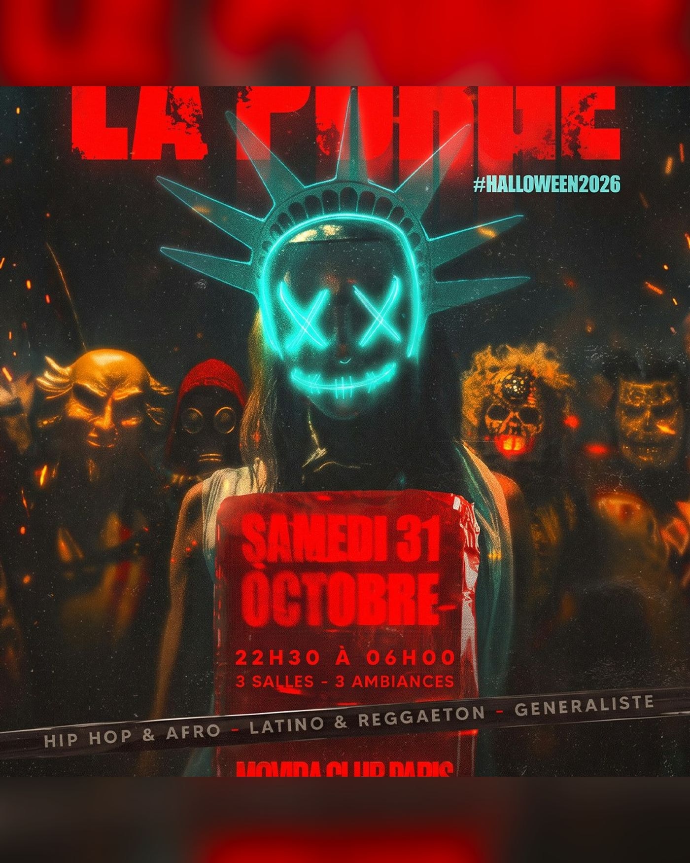 Imagen del plan La Purge #halloween2026 — 3 Salles / 3 Ambiances, Movida Club