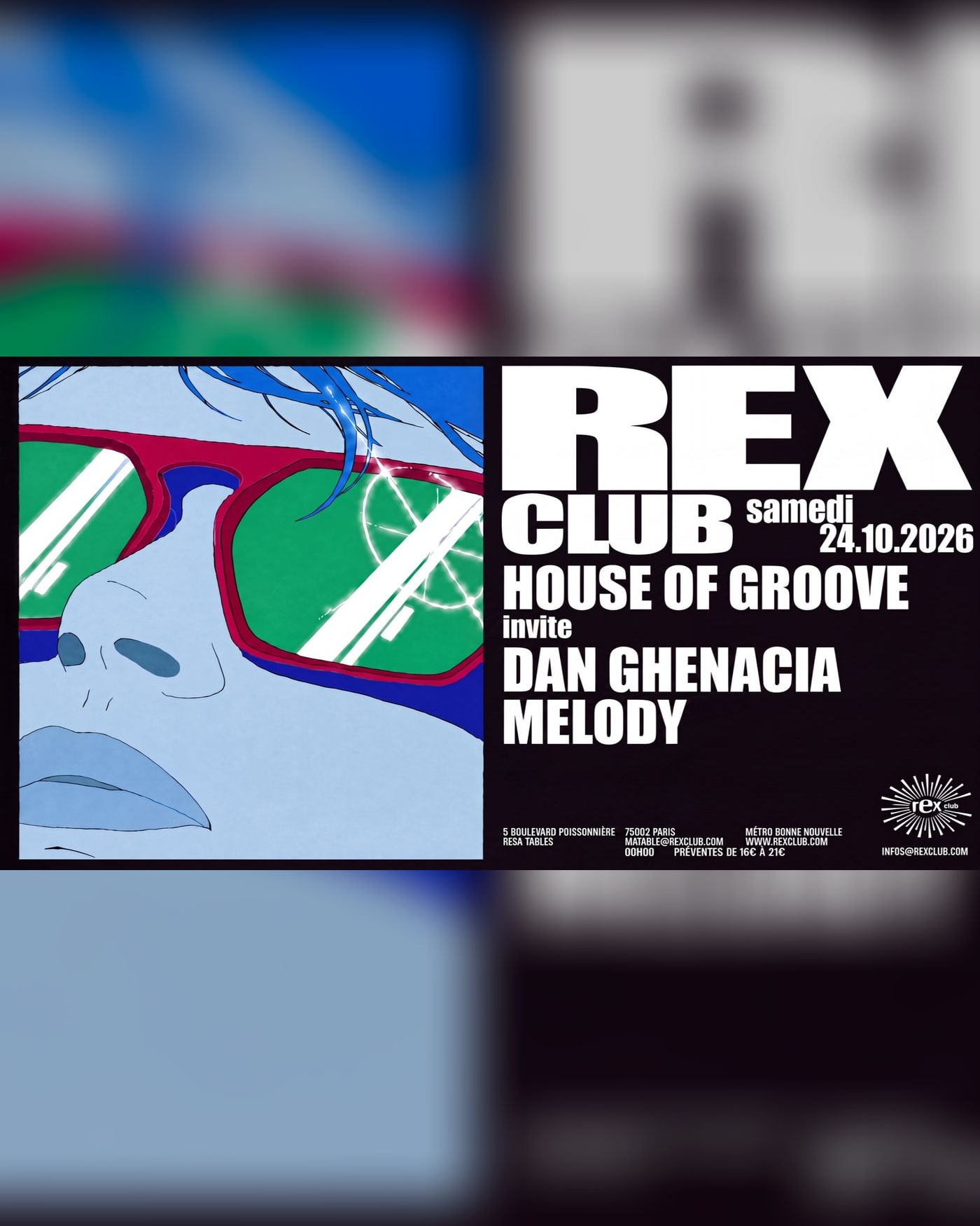 Affiche du Konzert Le Rex Club reçoit une figure majeure de la musique électronique