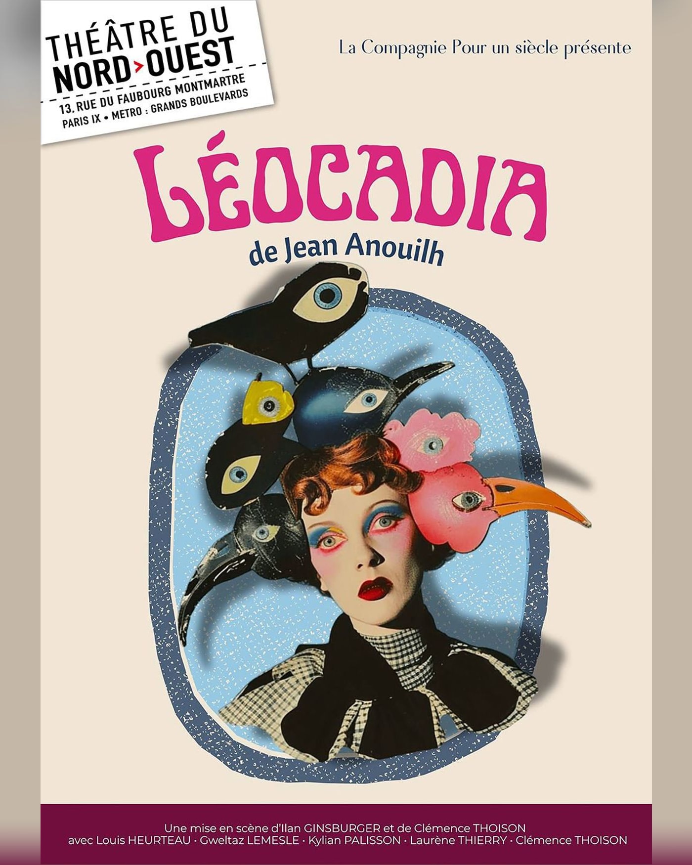 Cartel del espectáculo Léocadia, Theatre du Nord — Ouest