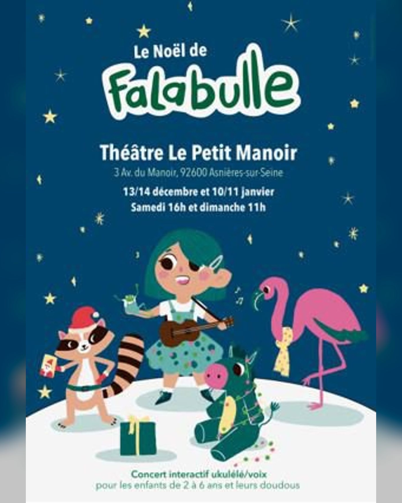 Cartel del espectáculo Le Noël de Falabulle, Théâtre Le Petit Manoir