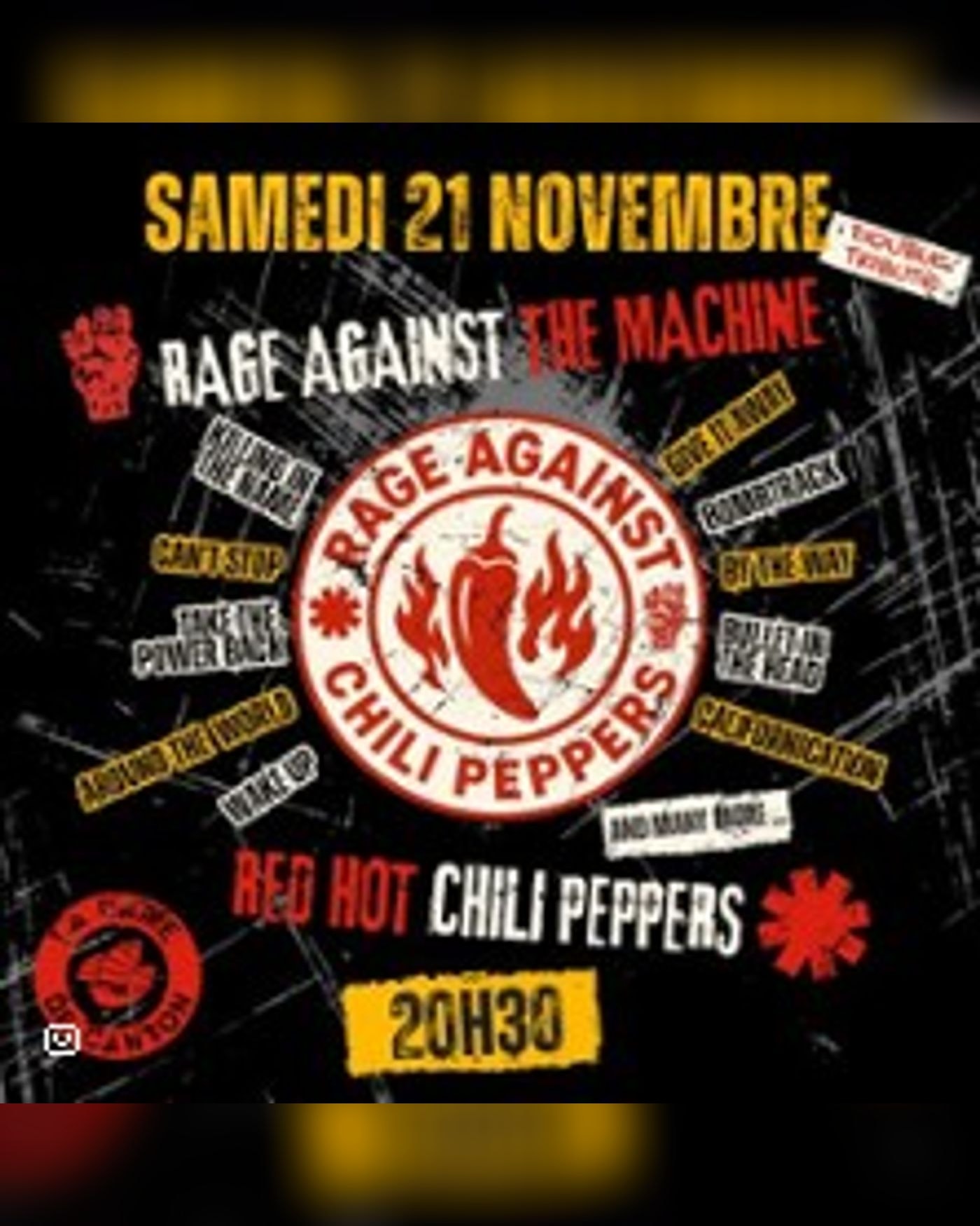 Affiche du Konzert Rage Against Chili Peppers, La Dame de Canton