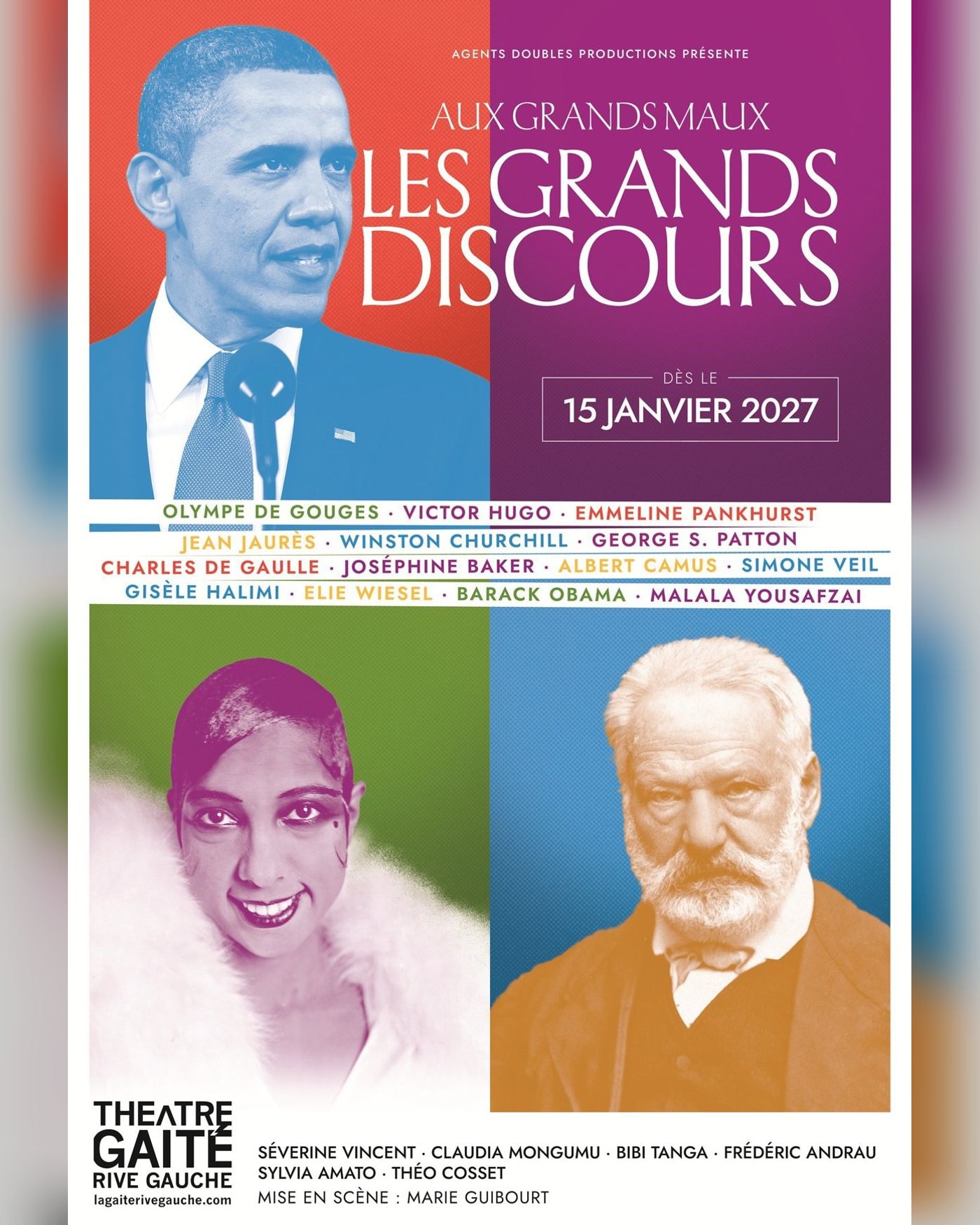Cartel del espectáculo Les Grands Discours, Théâtre Gaité-Rive Gauche