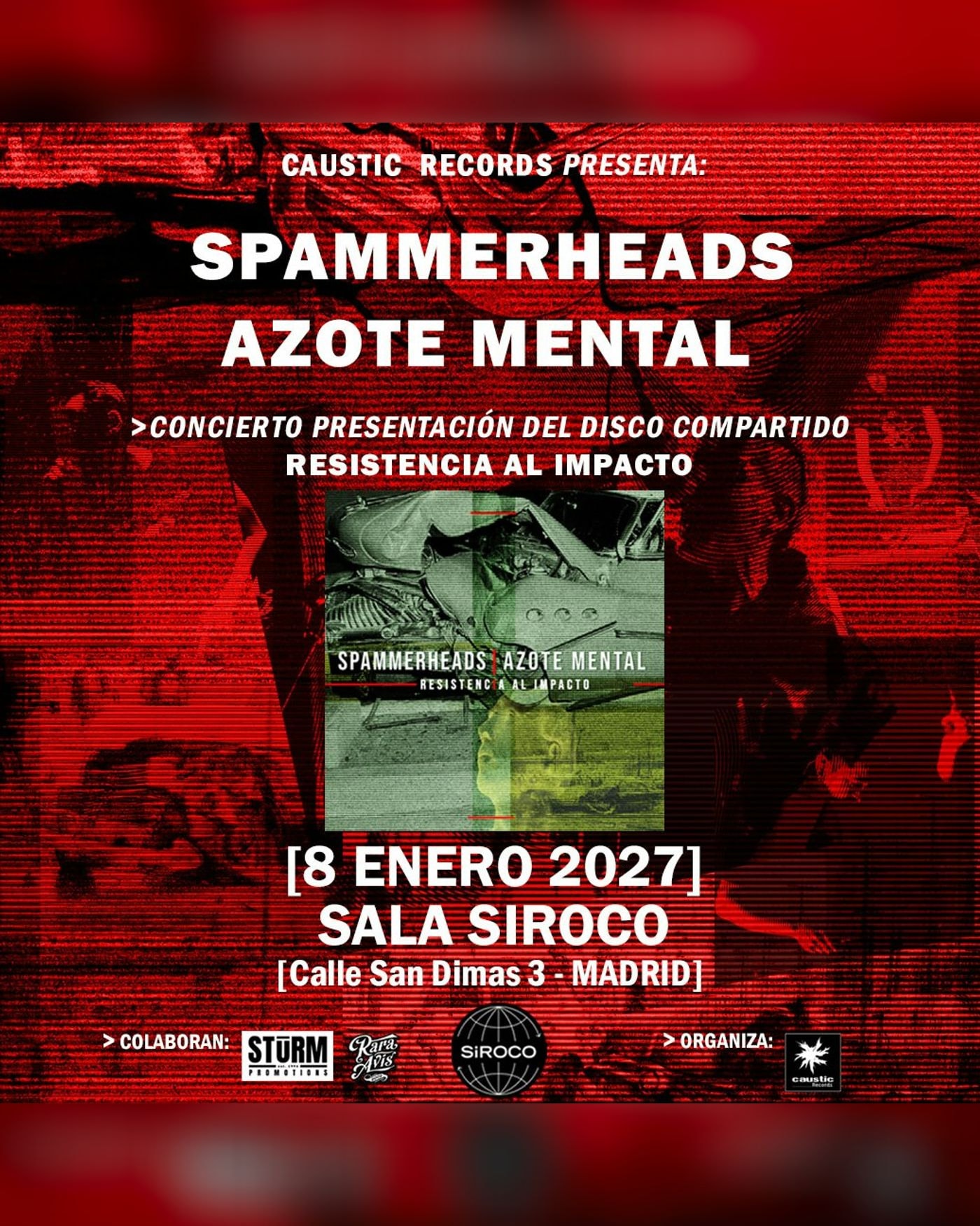 Affiche du concert Spammerheads + Azote Mental, Sala Siroco